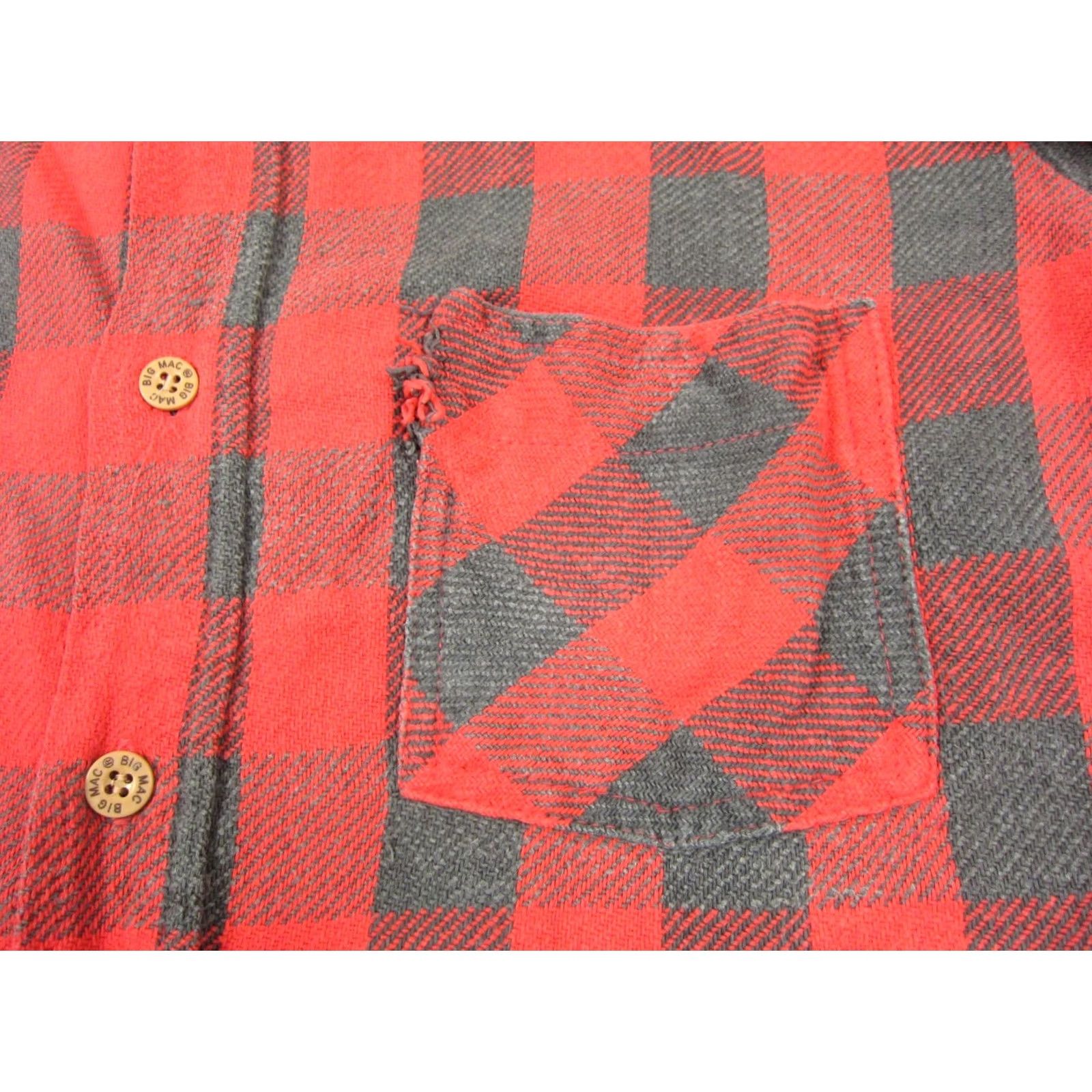 JCPenney VINTAGE JC Penney Shirt Mens Large Red Plaid Flannel 60s 70s USA Size US L / EU 52-54 / 3 - 4 Thumbnail
