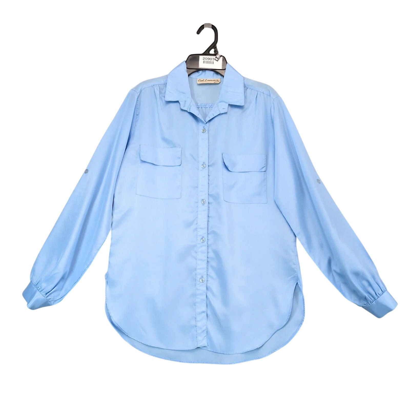 Vintage Carl Lawrence Blue Button Front Blouse Women's M Long Sleeve Size M / US 6-8 / IT 42-44 - 1 Thumbnail