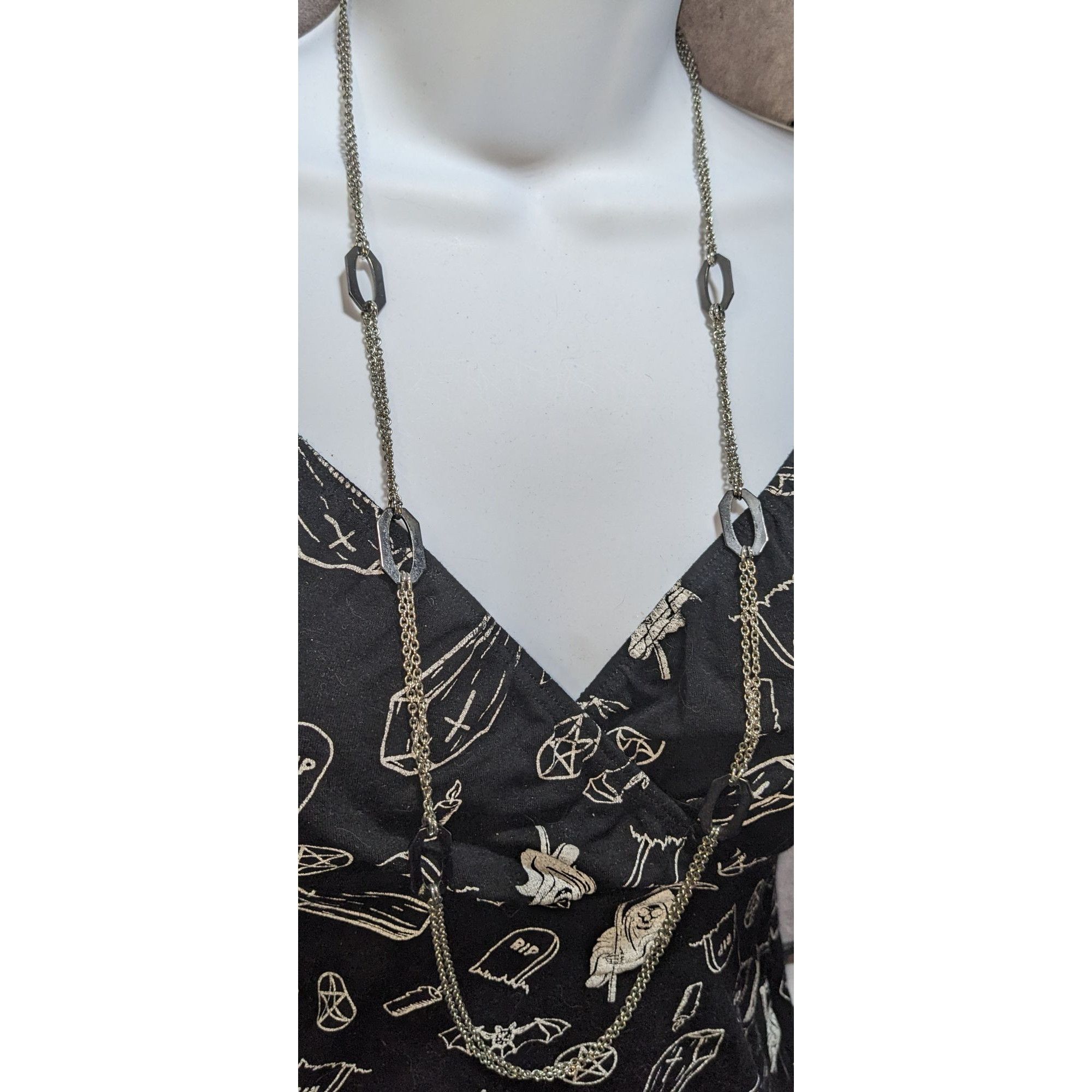 Other NY Collection Silver-Tone Long Necklace With Geometric Links Size ONE SIZE - 3 Thumbnail