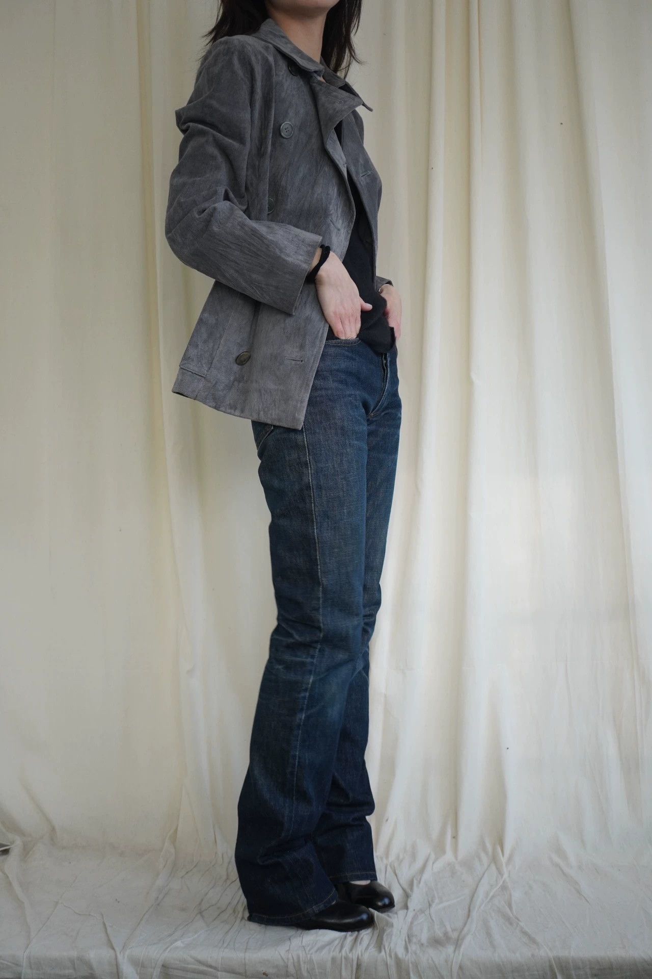 Y's Y'S YohjiYamamoto 00s Gray Pleated Pigskin Jacket Size S / US 4 / IT 40 - 2 Thumbnail