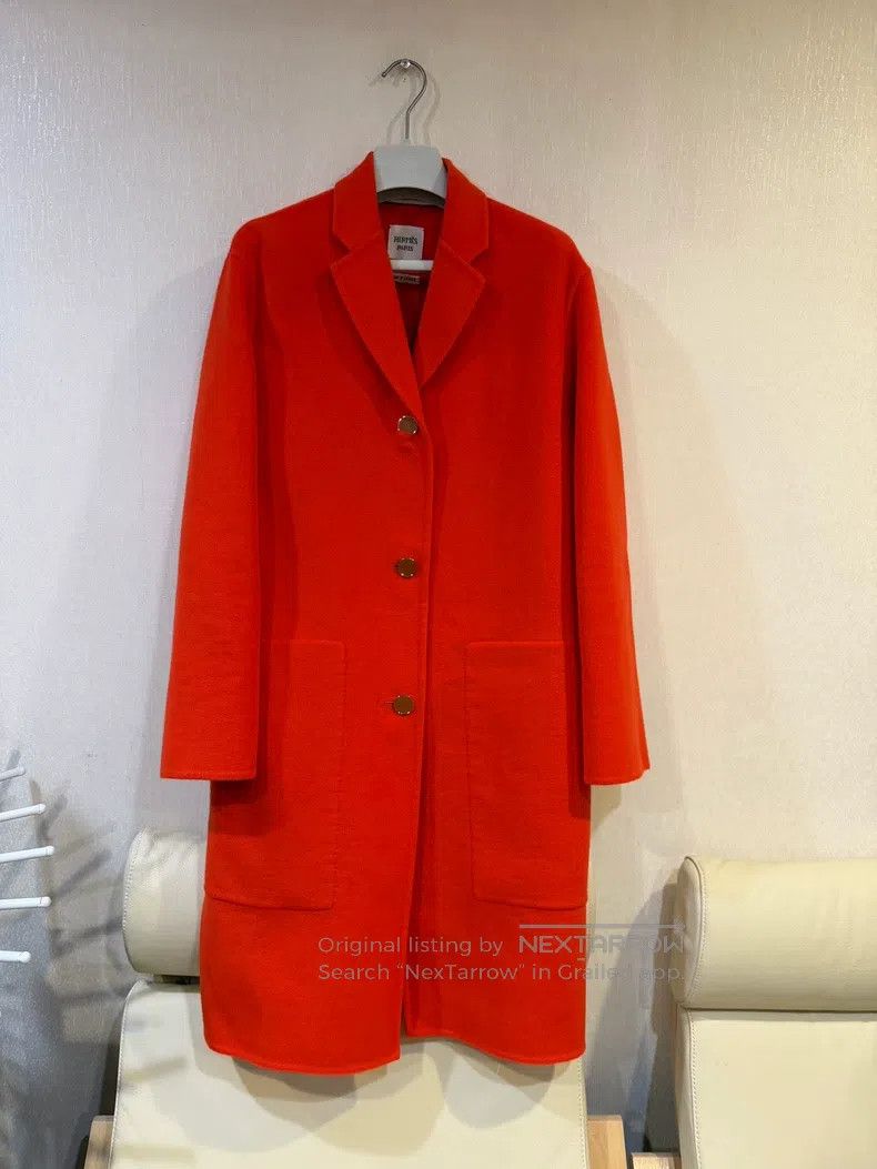 Hermes Hermes Red cashmere coat Size XS / US 0-2 / IT 36-38 - 1 Thumbnail