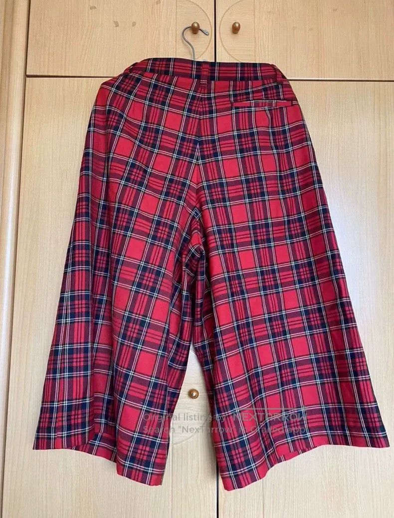 Comme des Garcons Comme Des Garcons size M Red and black checkered wool pant Size 23" - 2 Thumbnail