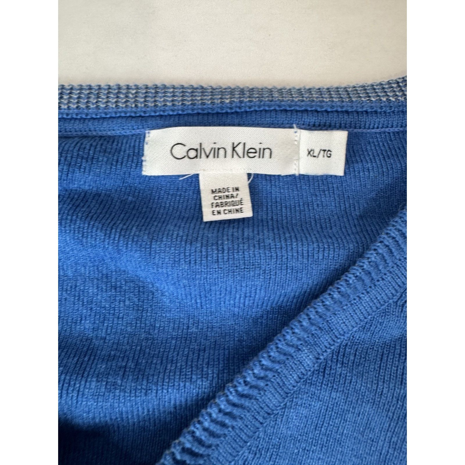 Calvin Klein Calvin Klein Sweater Blue Preppy Cotton Modal XL Size US XL / EU 56 / 4 - 6 Thumbnail