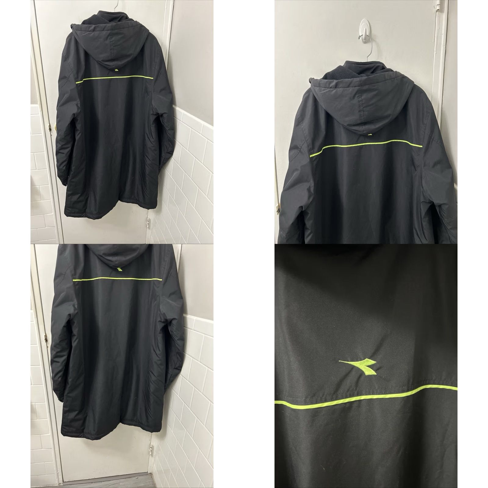 Diadora Diadora Parka Jacket Mens Large Black Neon Fleece Lined Long Bench Cost Size US L / EU 52-54 / 3 - 8 Thumbnail