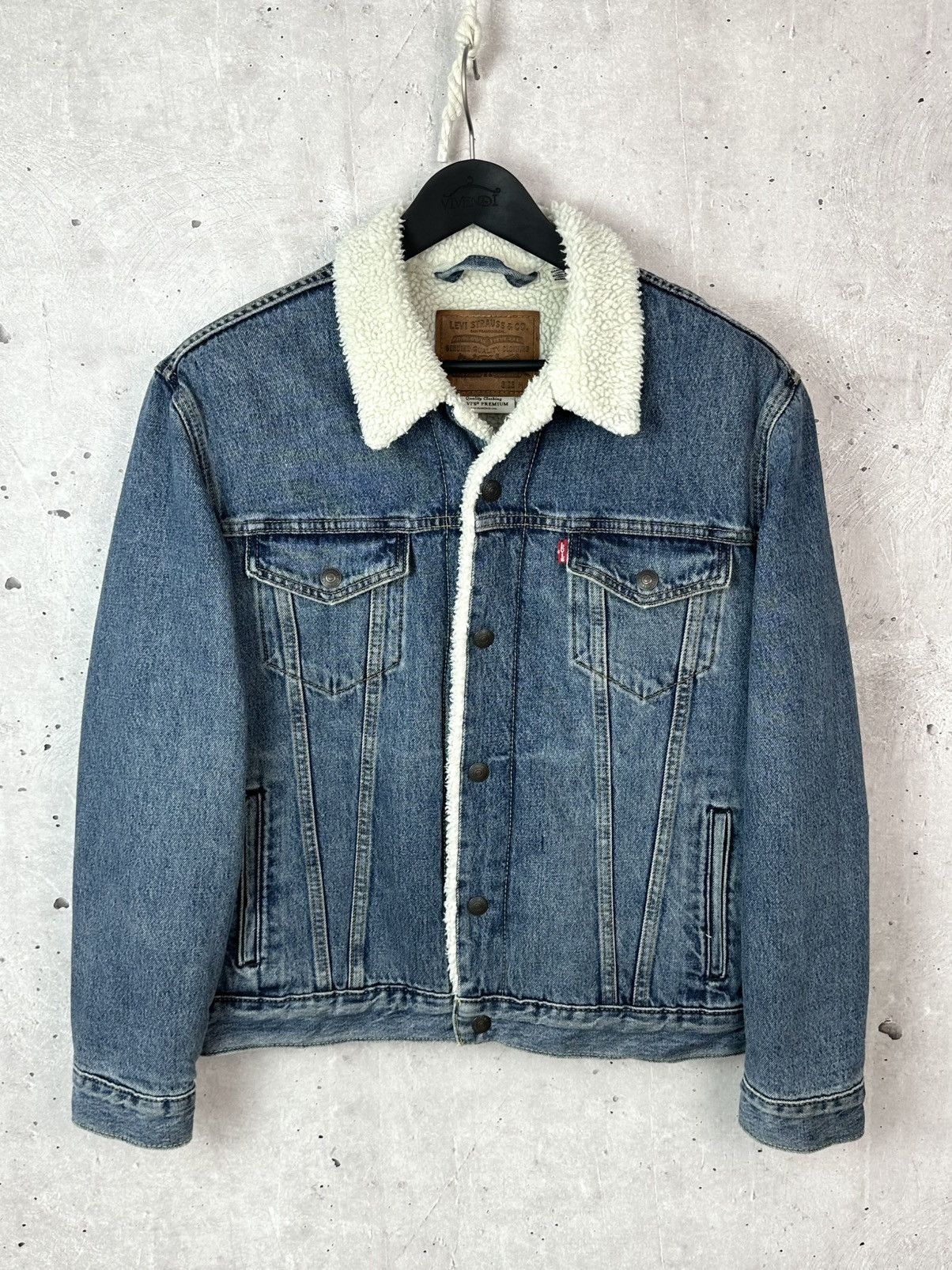 Levi's Levi’s Premium Sherpa Lined Denim Blue Trucker Snap Jacket Size US M / EU 48-50 / 2 - 1 Thumbnail
