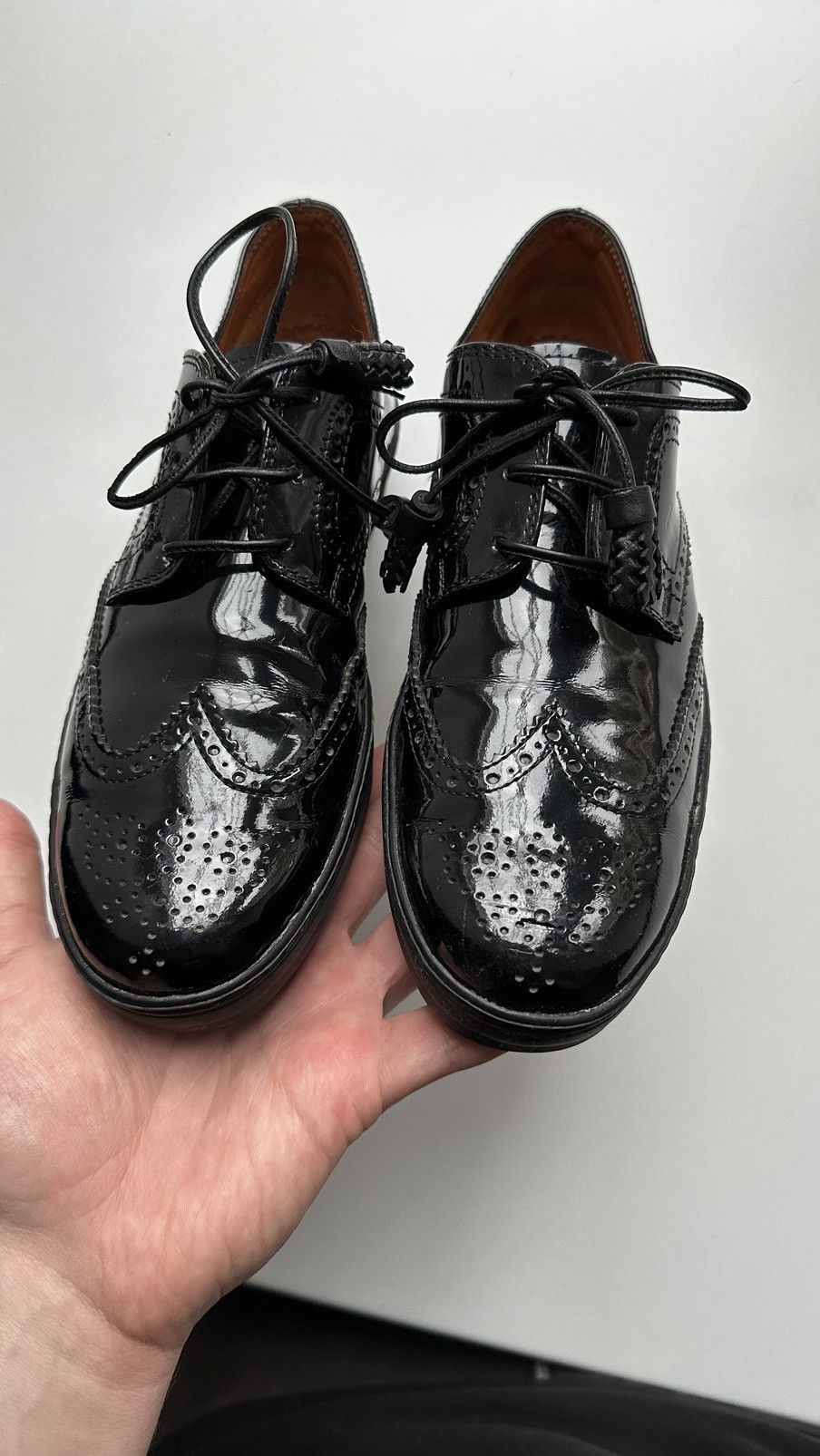 Tod's Tods Women Patent Leather Black Brogue Made In Italy Size 37 Size US 7 / IT 37 - 7 Thumbnail