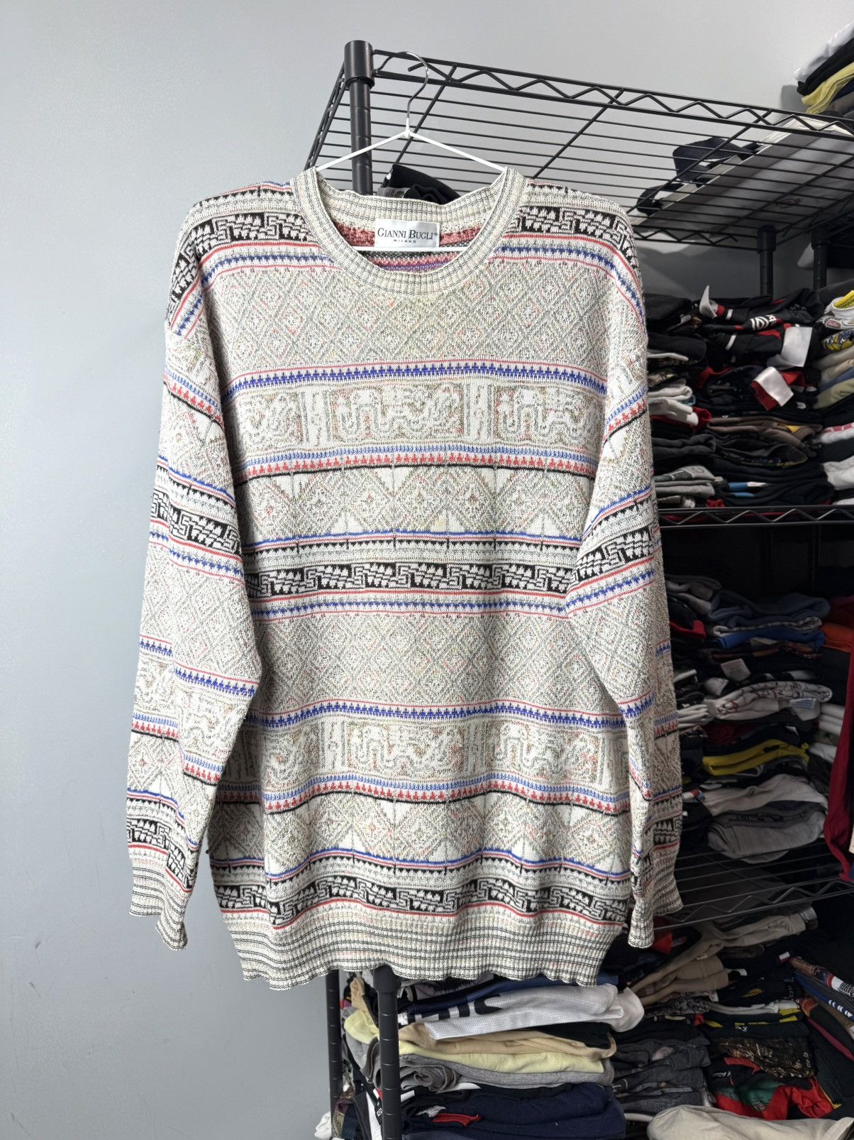 Vintage Vintage Gianni Bugli Milano Italy Luxury Sweater Size US L / EU 52-54 / 3 - 1 Thumbnail