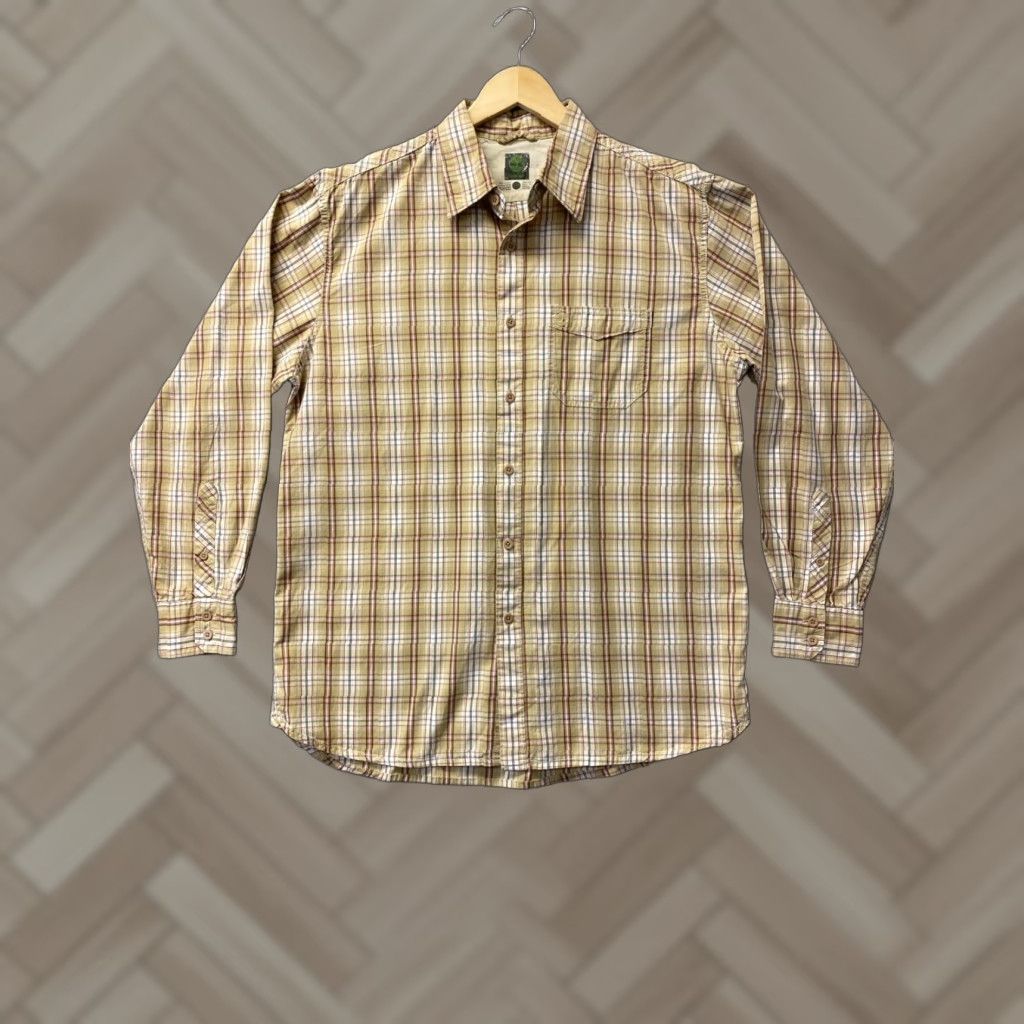 Timberland Timberland Shirt Mens Large Tan Plaid Long Sleeve Button Front Casual Size US L / EU 52-54 / 3 - 1 Thumbnail