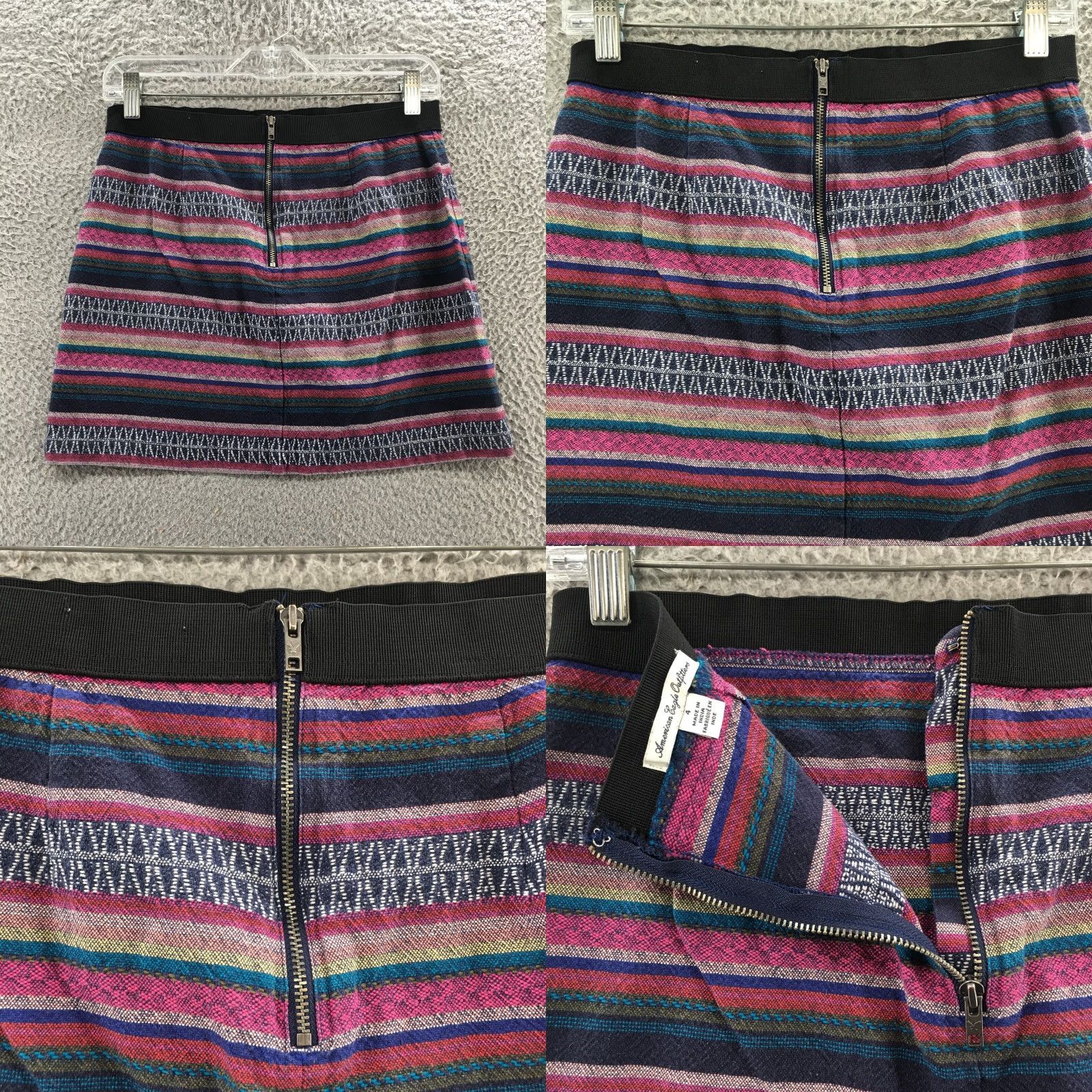 American Eagle Outfitters American Eagle Outfitters Mini Short Skirt Womens 4 Multicolor Cotton Back Zip Size 27" / US 4 / IT 40 - 8 Thumbnail
