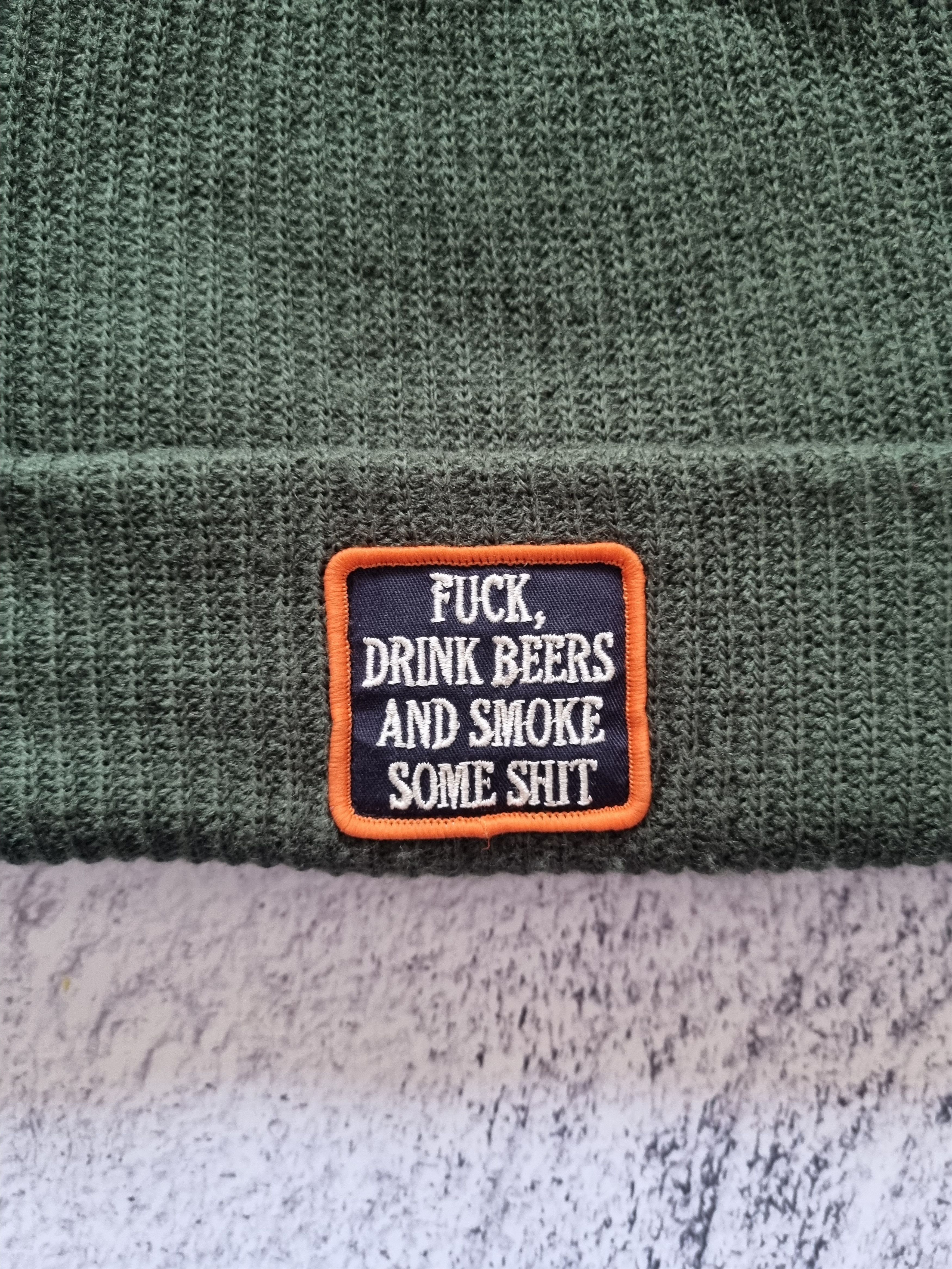 Vintage Vintage Humor Fuck Drink Smoke Beanie Hat Y2K Size ONE SIZE - 4 Thumbnail