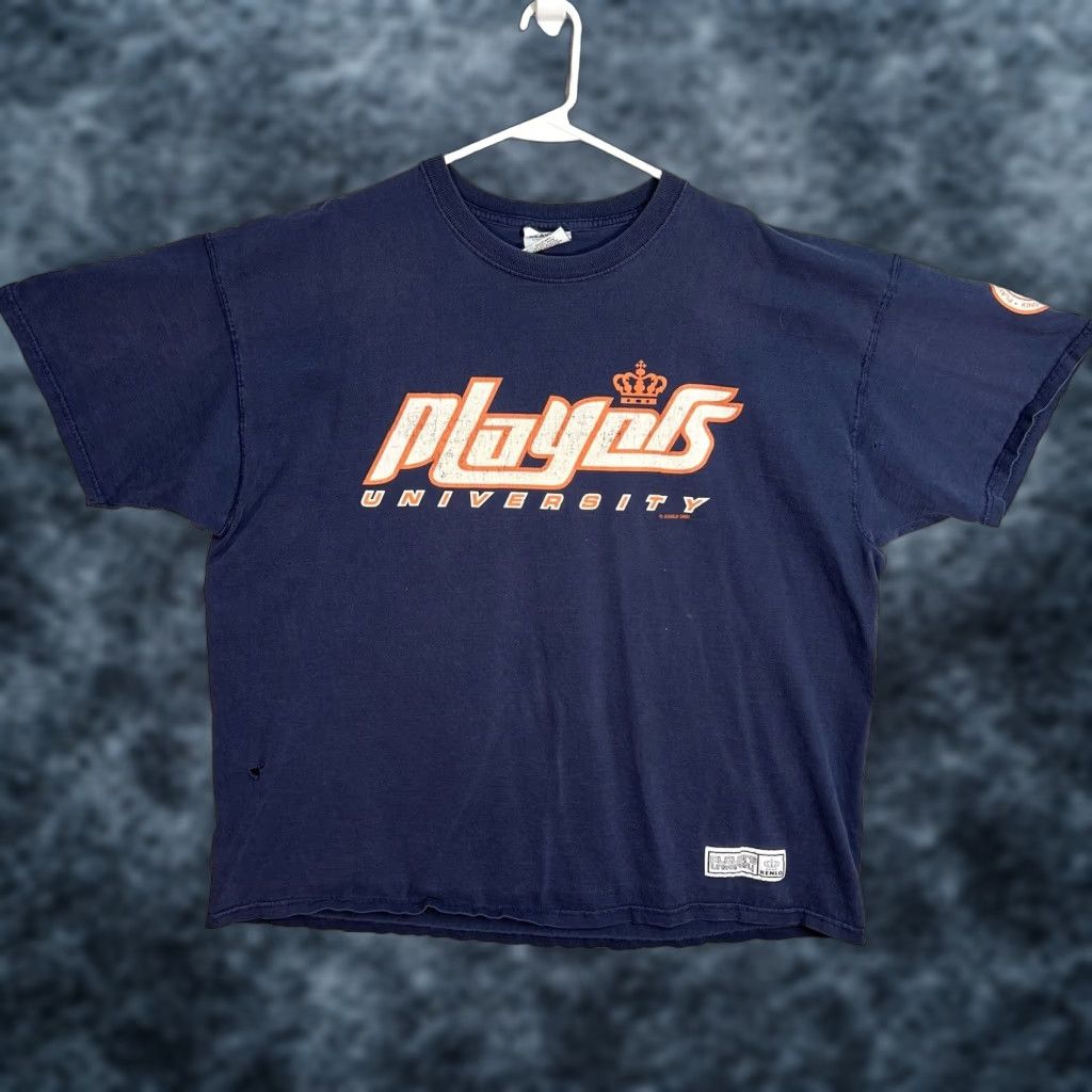 Vintage VINTAGE Players University Kenlo 90s Blue Graphic Tee T Shirt Adult 3XL Men USA Made Shirt Mens Size US XXL / EU 58 / 5 - 1 Thumbnail