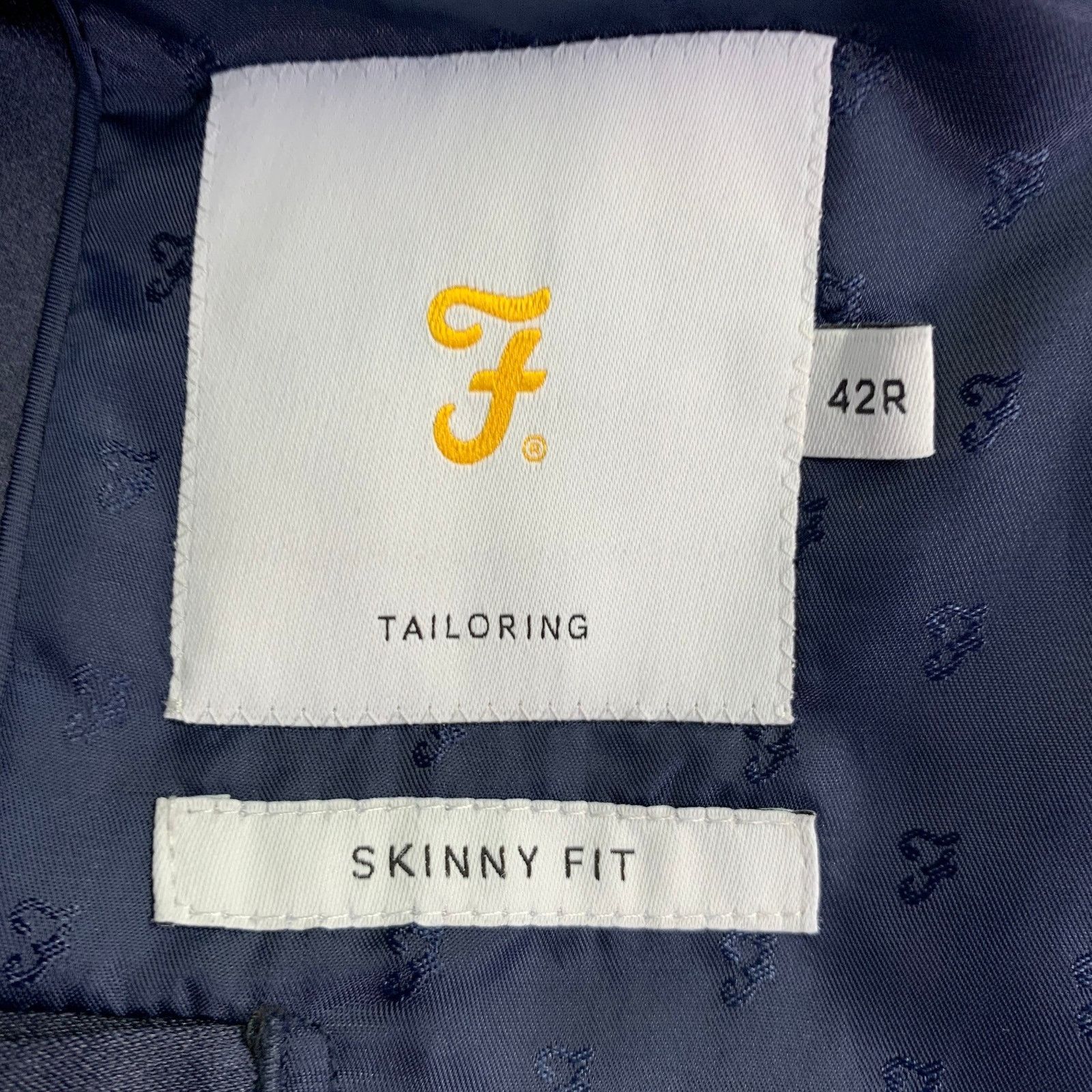 Farah Navy Blue Plaid Polyester Blend Slim Fit Sport Coat Size 42R - 7 Thumbnail