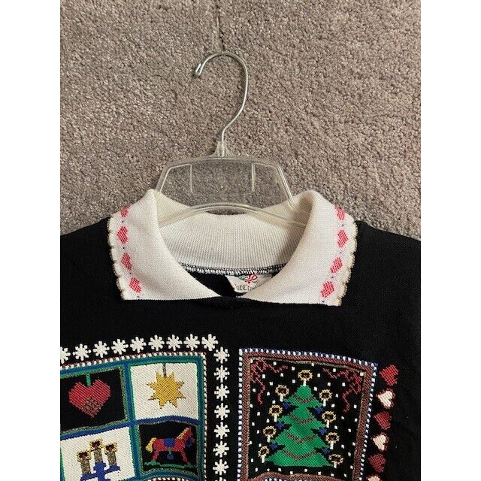 Other Vintage Christmas Sweatshirt Women M Ugly Sweater Kitsch USA Size M / US 6-8 / IT 42-44 - 3 Thumbnail