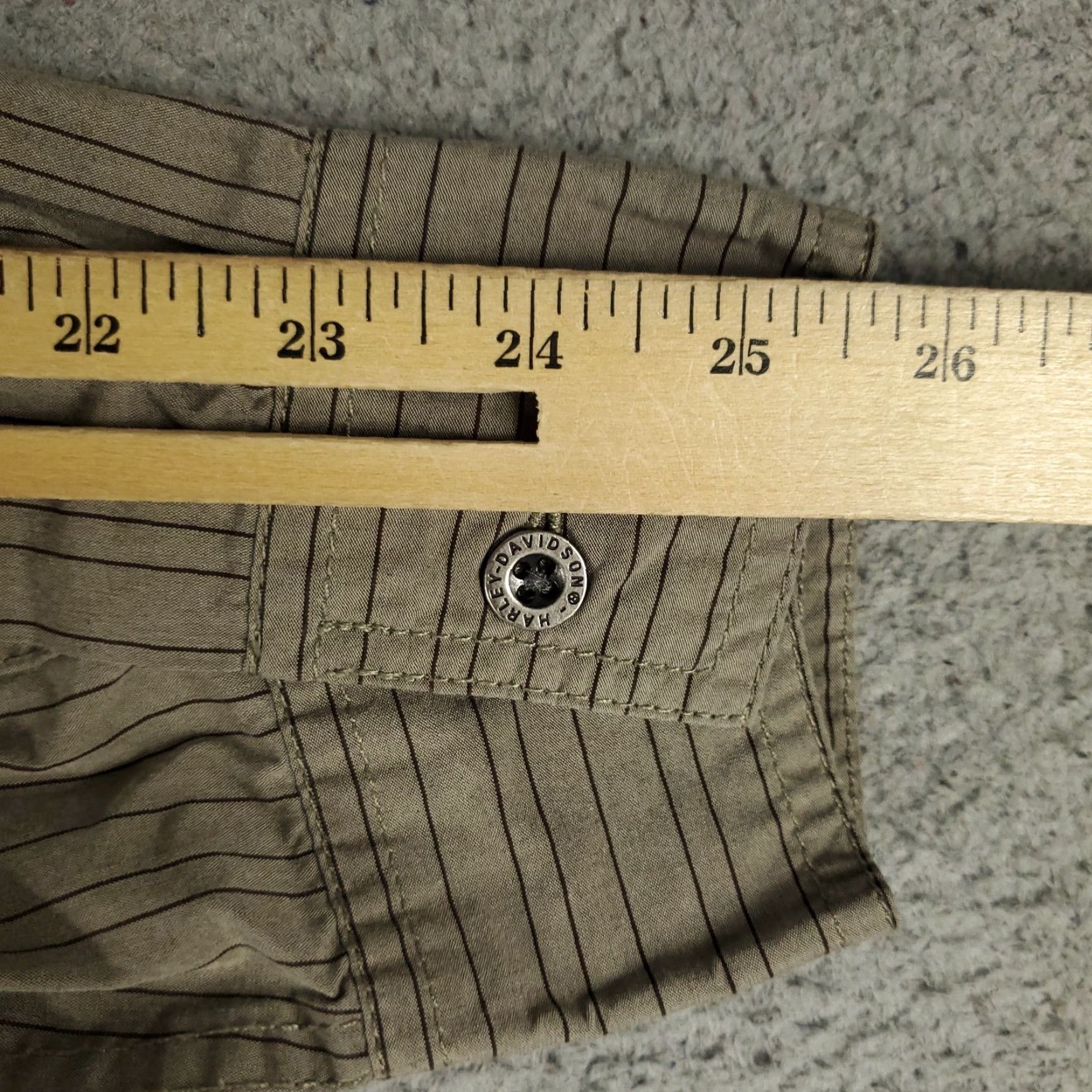 Harley Davidson Harley-Davidson Shirt Mens XL Beige Striped Button-Up Long Sleeve Size US XL / EU 56 / 4 - 6 Thumbnail