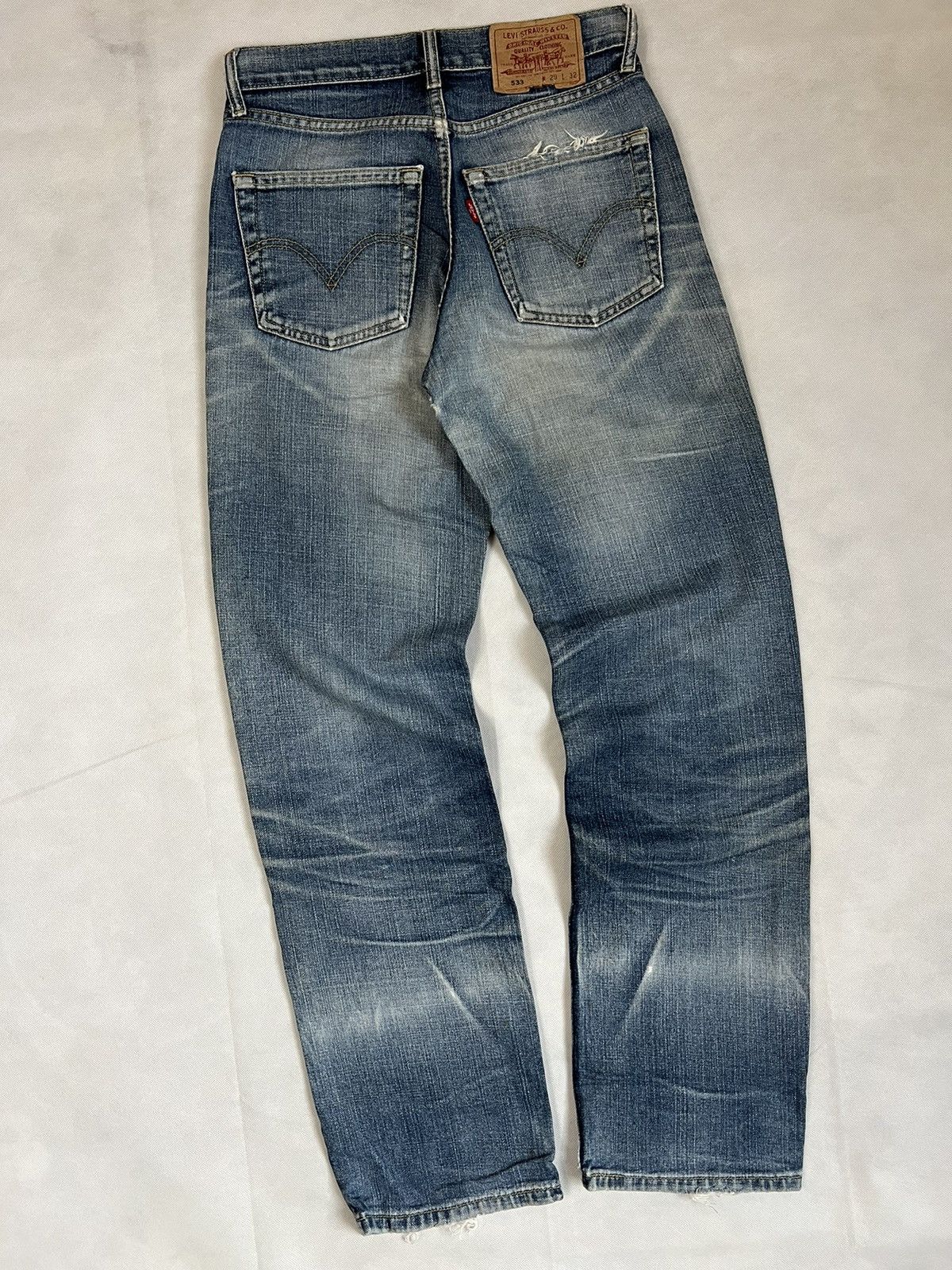 LVC × Levi's Vintage Clothing Vintage 90's Levis Distressed And Aging Karakuri Denim Size US 29 - 5 Thumbnail