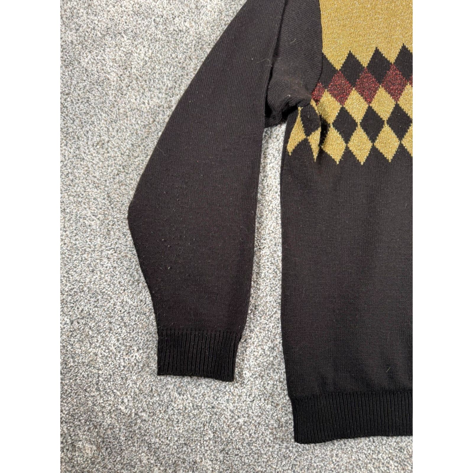 Vintage VINTAGE Alfred Dunner Sweater Women XL Argyle Sparkly 80s 90s Office Workwear Holiday Christmas Pullover Mock Neck Long Sleeve Size XL / US 12-14 / IT 48-50 - 7 Thumbnail