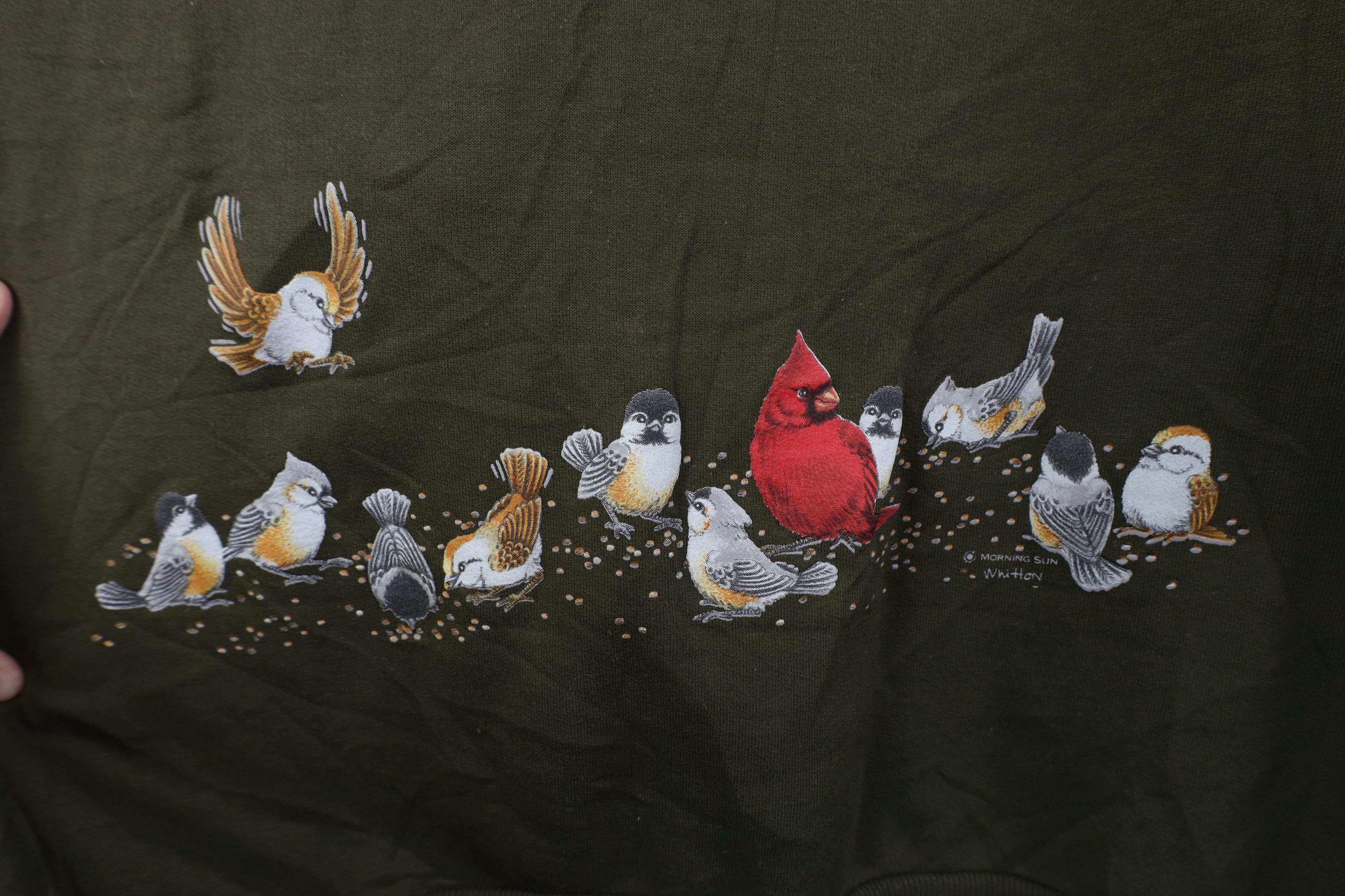 Vintage Vintage 90s Streetwear Nature Birds Layered Sweatshirt Green Size L / US 10 / IT 46 - 9 Thumbnail