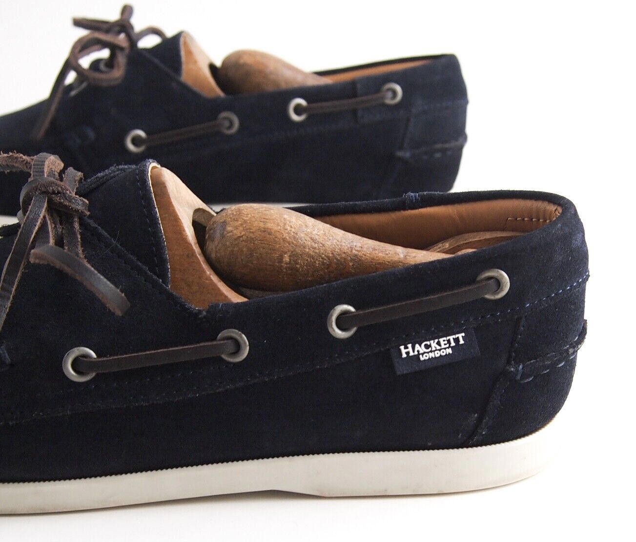 Designer Hackett London Boat Shoes Black Suede Mens EU 41 US 8 Size US 8 / EU 41 - 4 Thumbnail