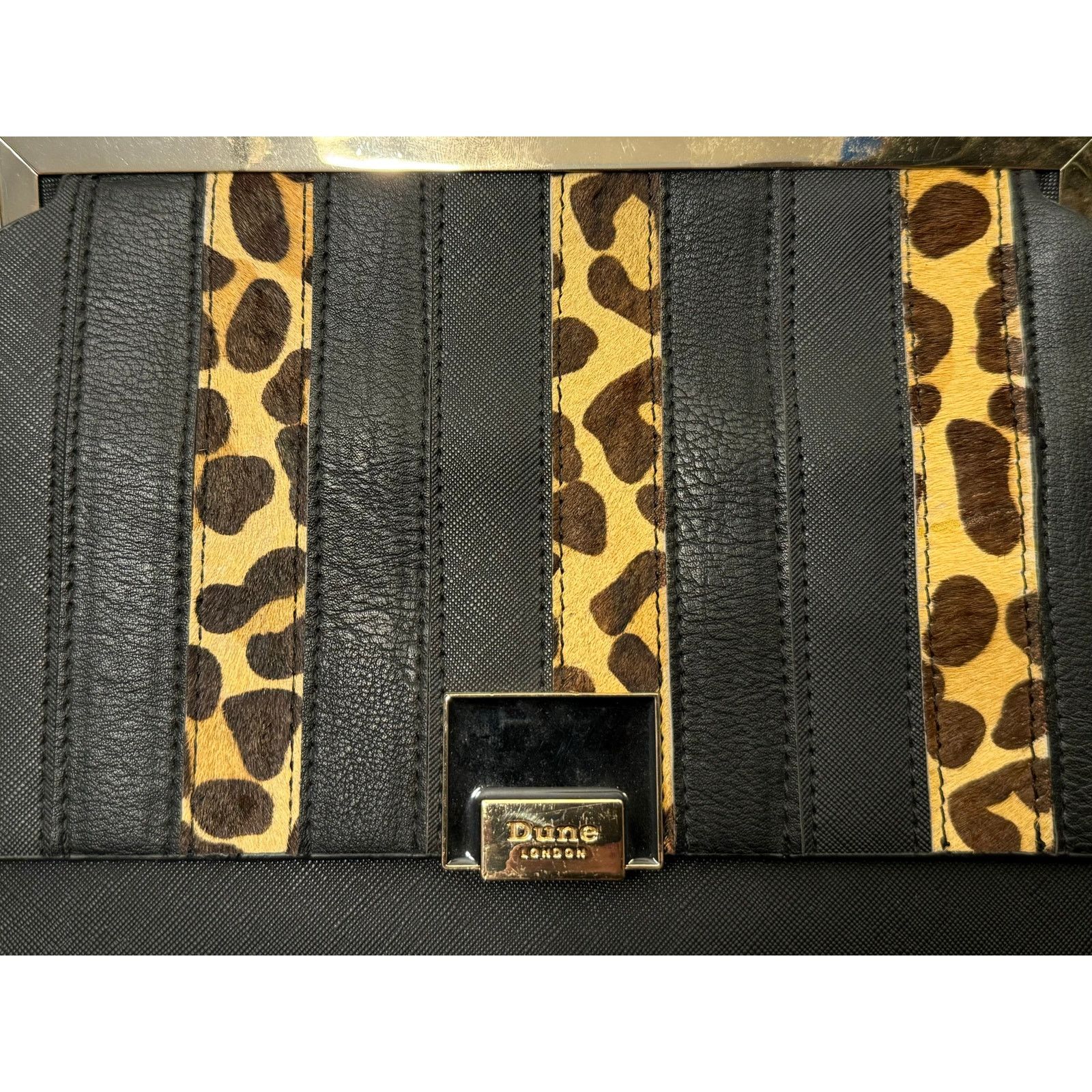 Dune London VGUC Dune London Black Faux Leather/Calf Hair Handbag Size ONE SIZE - 3 Thumbnail