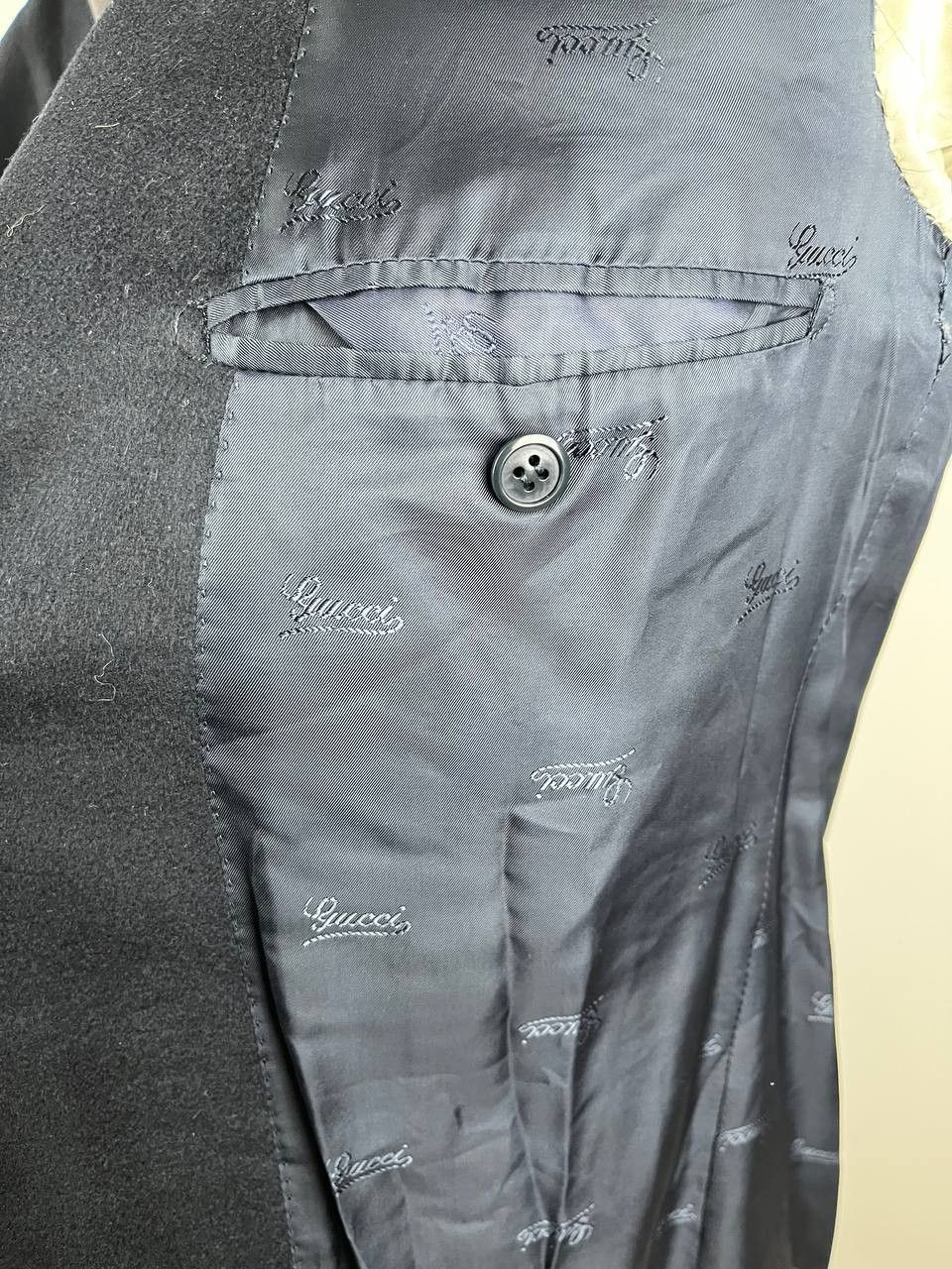 Gucci GUCCI Navy Blue Wool Blazer Gold Logo Buttons Size 48/50 Size 48L - 7 Thumbnail