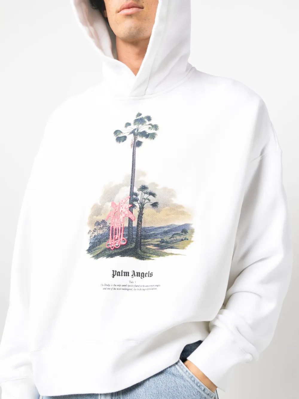 Palm Angels o1y0325 Logo Hoodie in White Size US XL / EU 56 / 4 - 2 Thumbnail