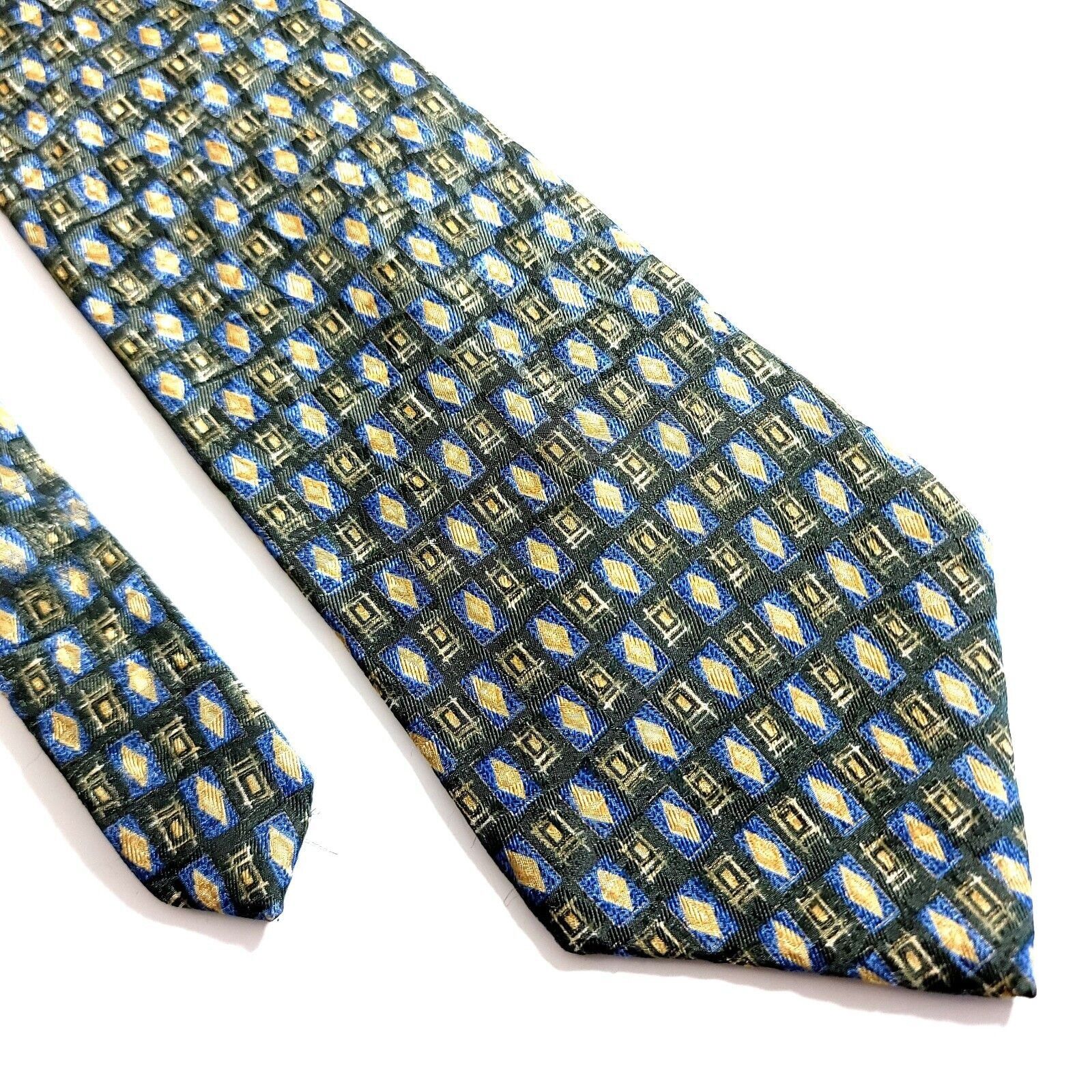 Other Barrington Blue Green Abstract Geometric Print Wide Silk Tie Size ONE SIZE - 1 Thumbnail