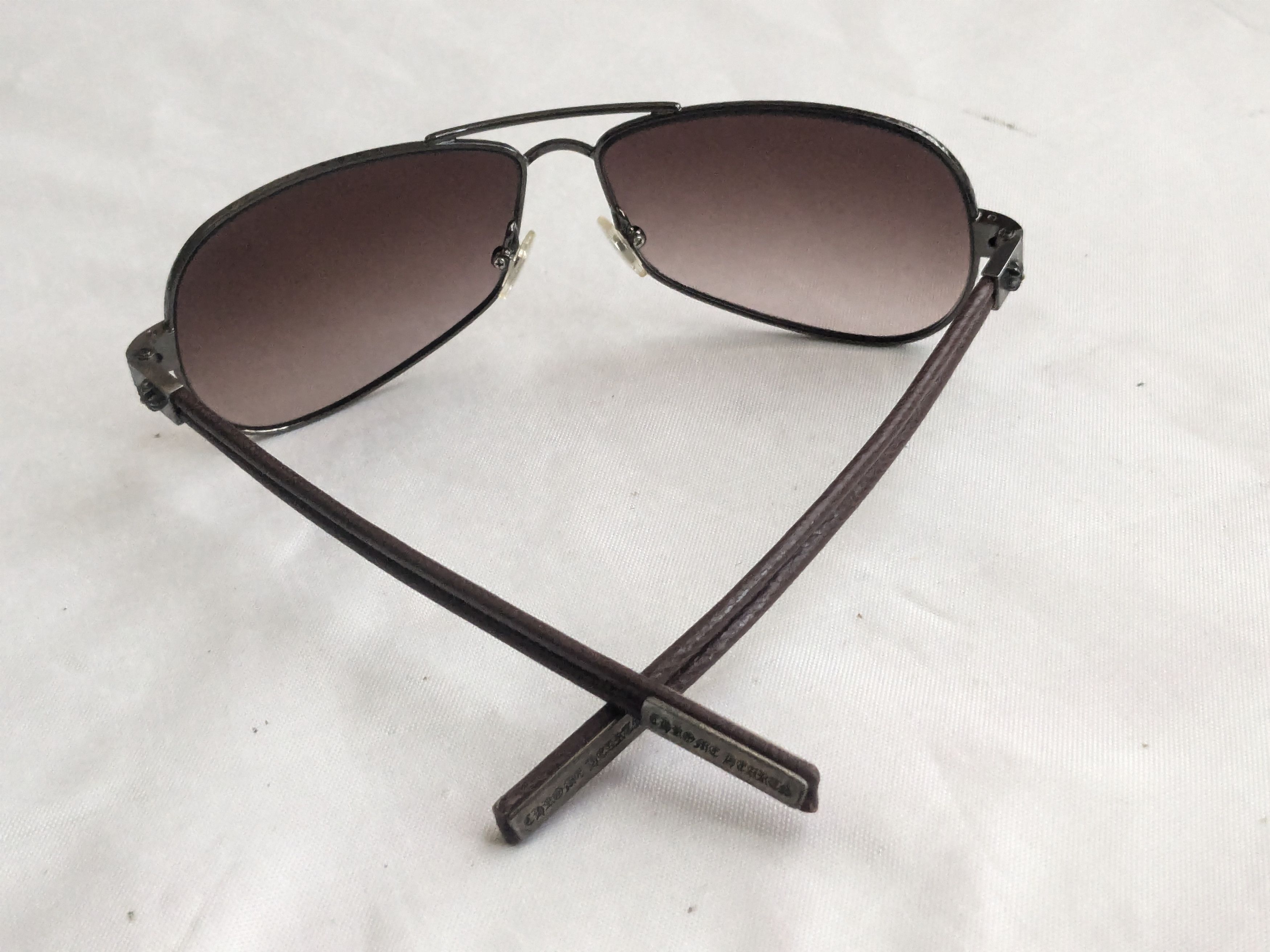 Chrome Hearts Chrome Hearts Red Riot Sunglasses Brown Leather Size ONE SIZE - 7 Thumbnail
