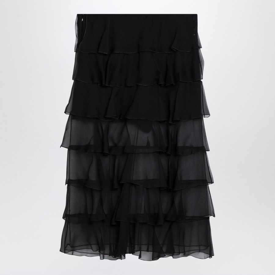 Valentino o1d2blof1024 Midi Skirt in Black Size 28" / US 6 / IT 42 - 2 Thumbnail