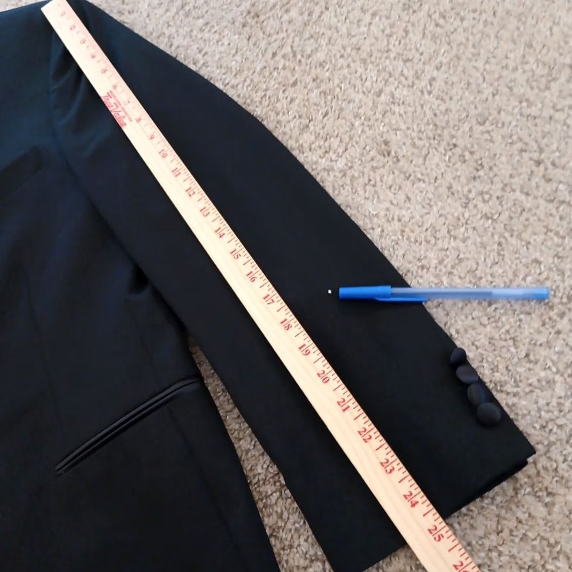 Ike Behar Ike Behar Tuxedo Shirt Mens 42 Black Wool Two Button Double Vent Size 42R - 3 Thumbnail