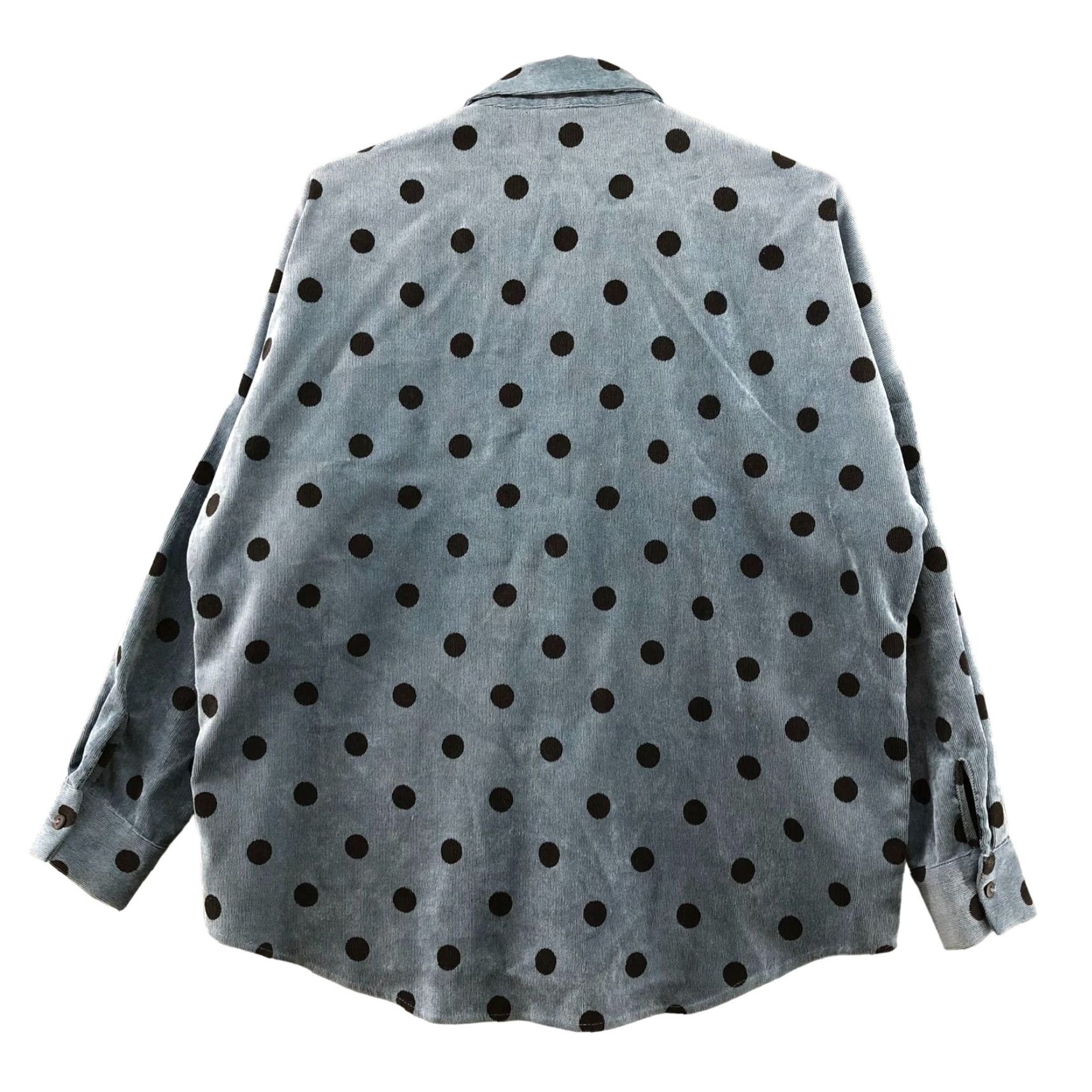 Zara Zara Corduroy Shacket Womens XS Oversized Blue Polka Dot Shirt Jacket Size XS / US 0-2 / IT 36-38 - 2 Thumbnail