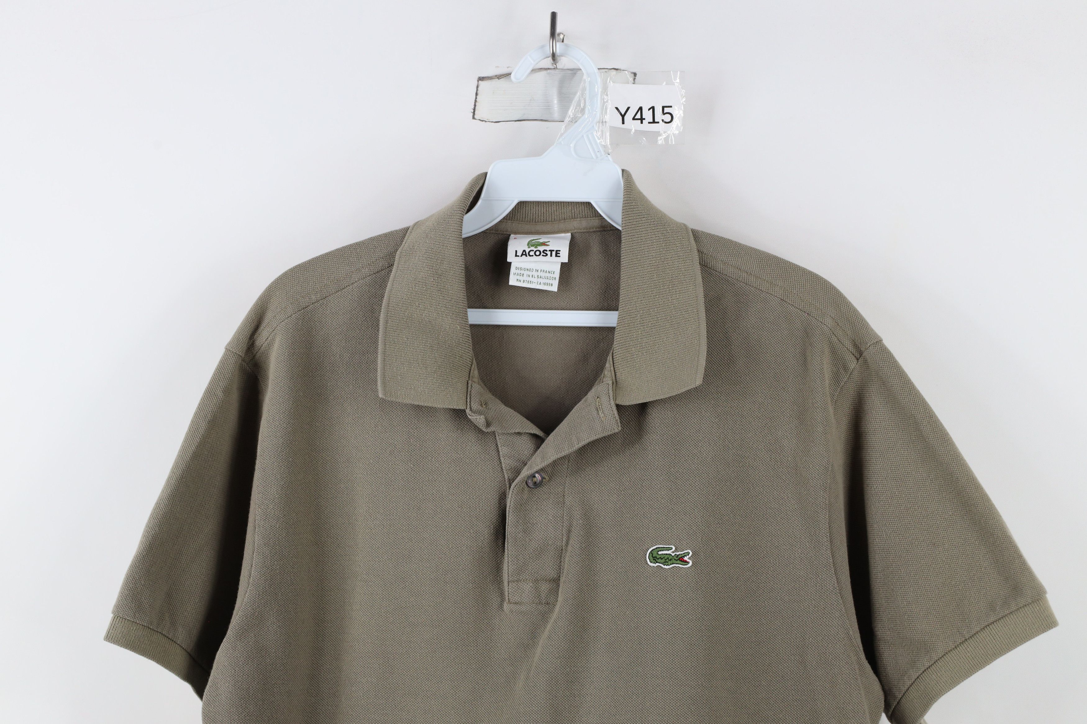 Lacoste × Vintage Vintage Lacoste Croc Logo Collared Polo Shirt Green Brown Size US L / EU 52-54 / 3 - 2 Thumbnail