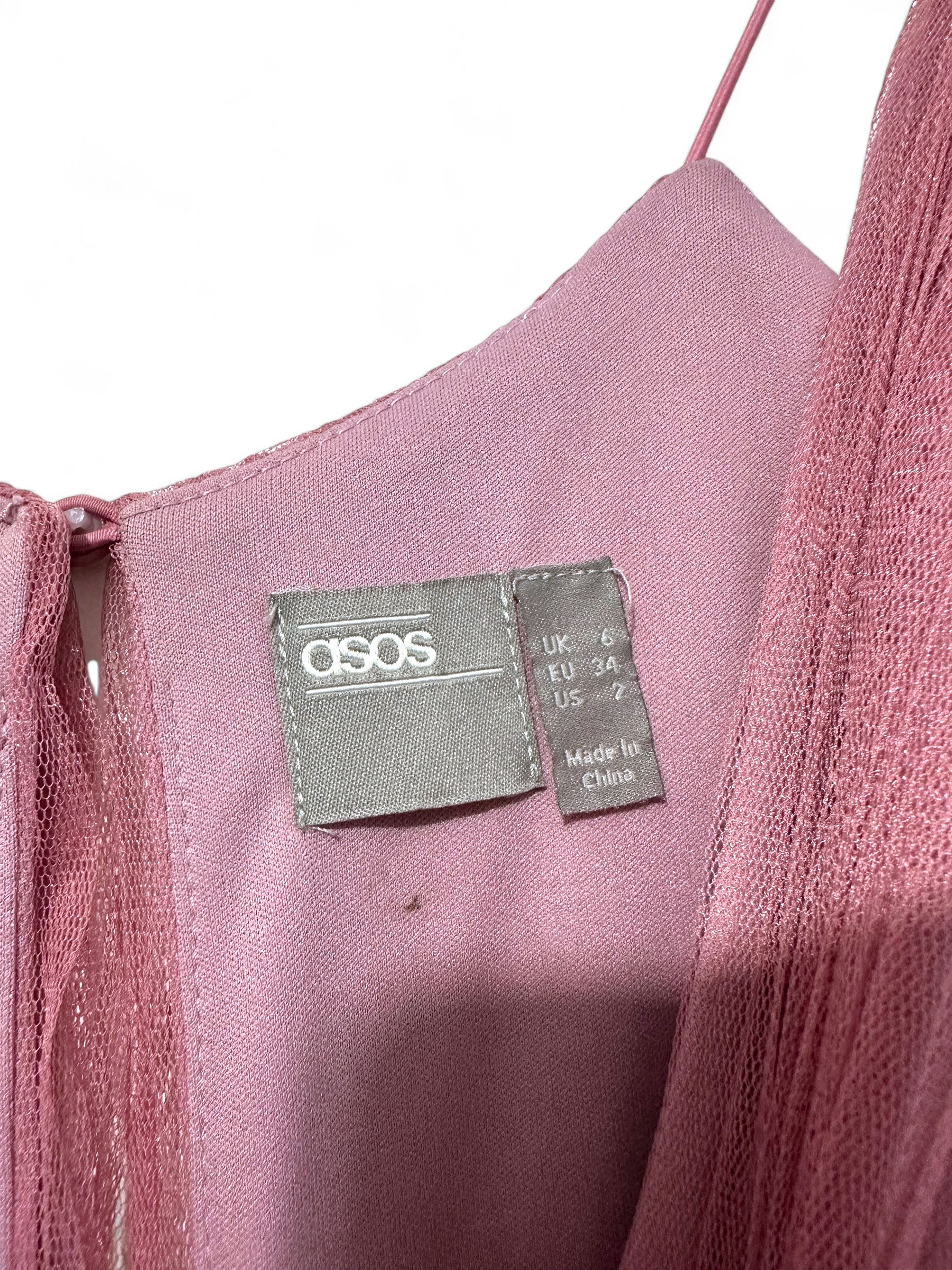 Asos ASOS Bridesmaid dress cami pleated tulle maxi in rose US2 Size XS / US 0-2 / IT 36-38 - 10 Thumbnail