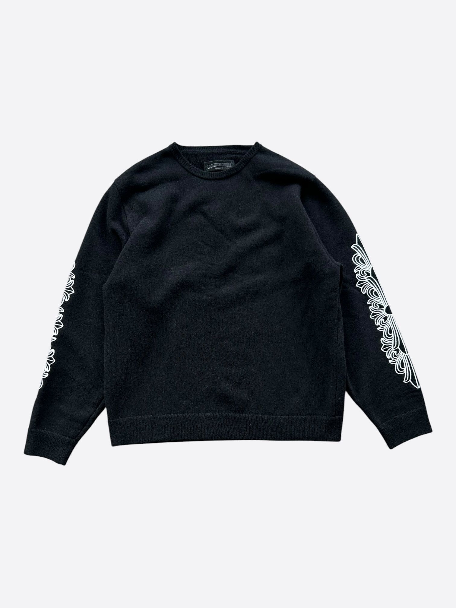 Chrome Hearts Black & White Floral Cashmere Sweater $4,500.00 Size US XL / EU 56 / 4 - 1 Thumbnail