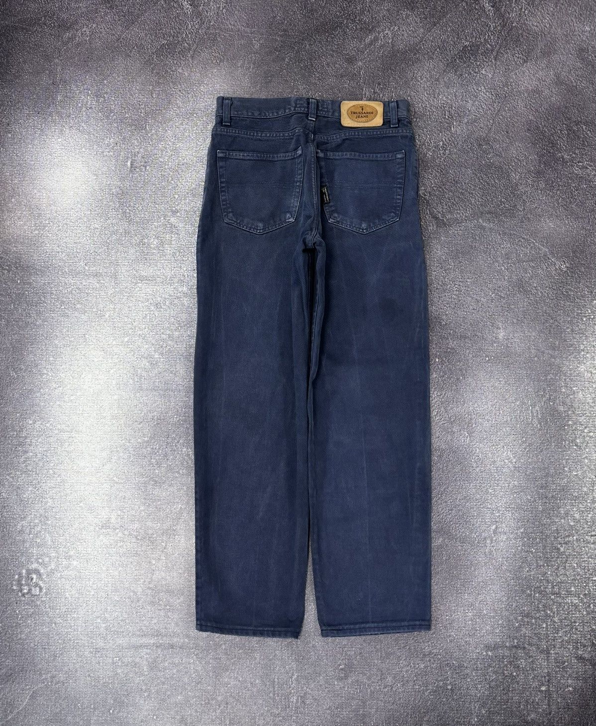 Trussardi Vintage 90s Trussardi Women’s Navy Straight Fit Denim Jeans Size 34" / US 12 / IT 48 - 2 Thumbnail