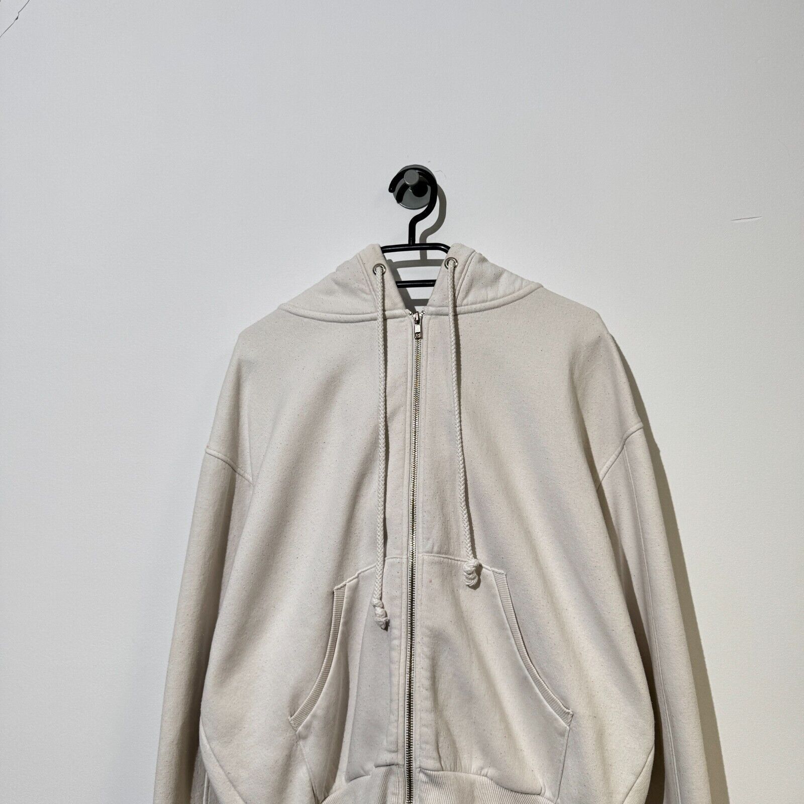 Vintage Vintage Unisex White Cotton Zip Hoodie Size S 90s Boxy Fit Size US S / EU 44-46 / 1 - 2 Thumbnail