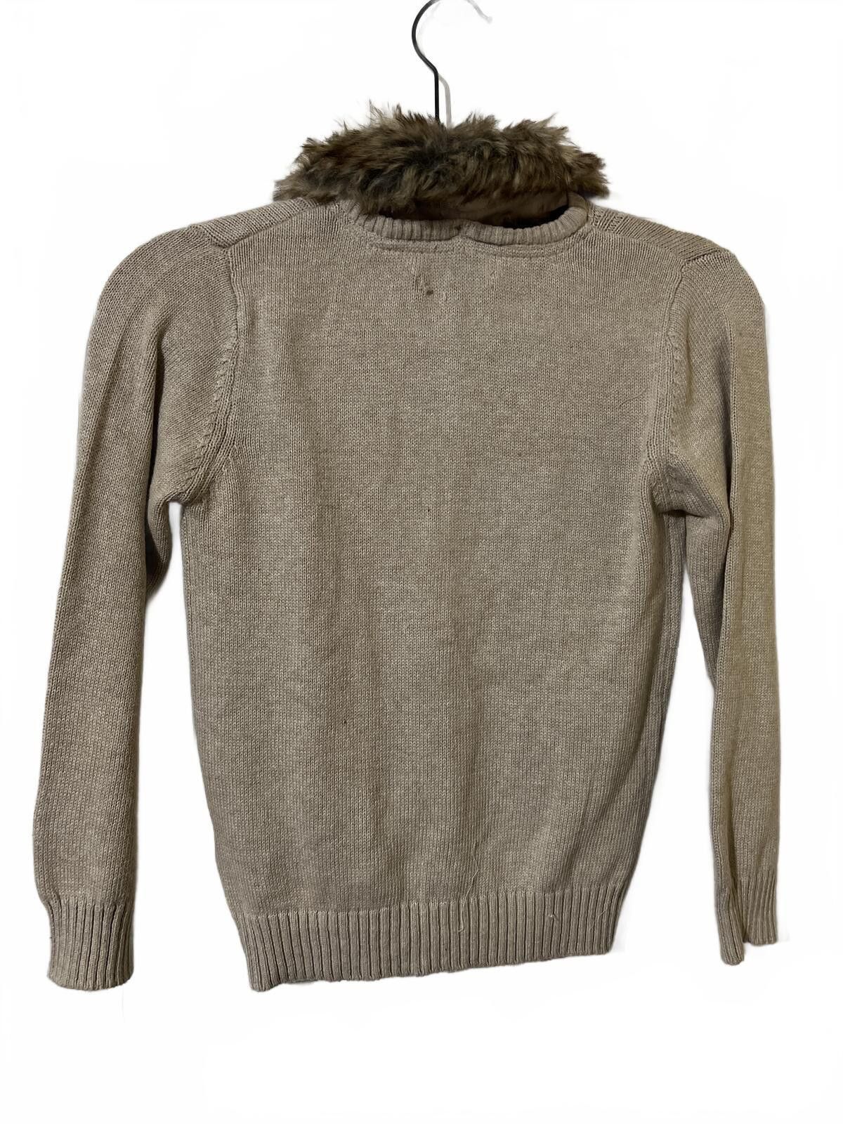 Nautica Nautica Girls 6X Beige Knit Zip-Up Sweater with Faux Fur Zip Size ONE SIZE - 6 Thumbnail