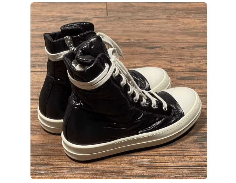 Rick Owens Drkshdw Rick Owens Men's Black Canvas High Top Sneakers Size US 7 / EU 40 - 2 Thumbnail