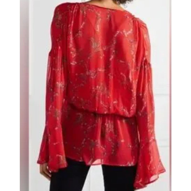 Iro Iro Linette Floral Print Bell Sleeve Chiffon Blouse, Size L / US 10 / IT 46 - 11 Thumbnail