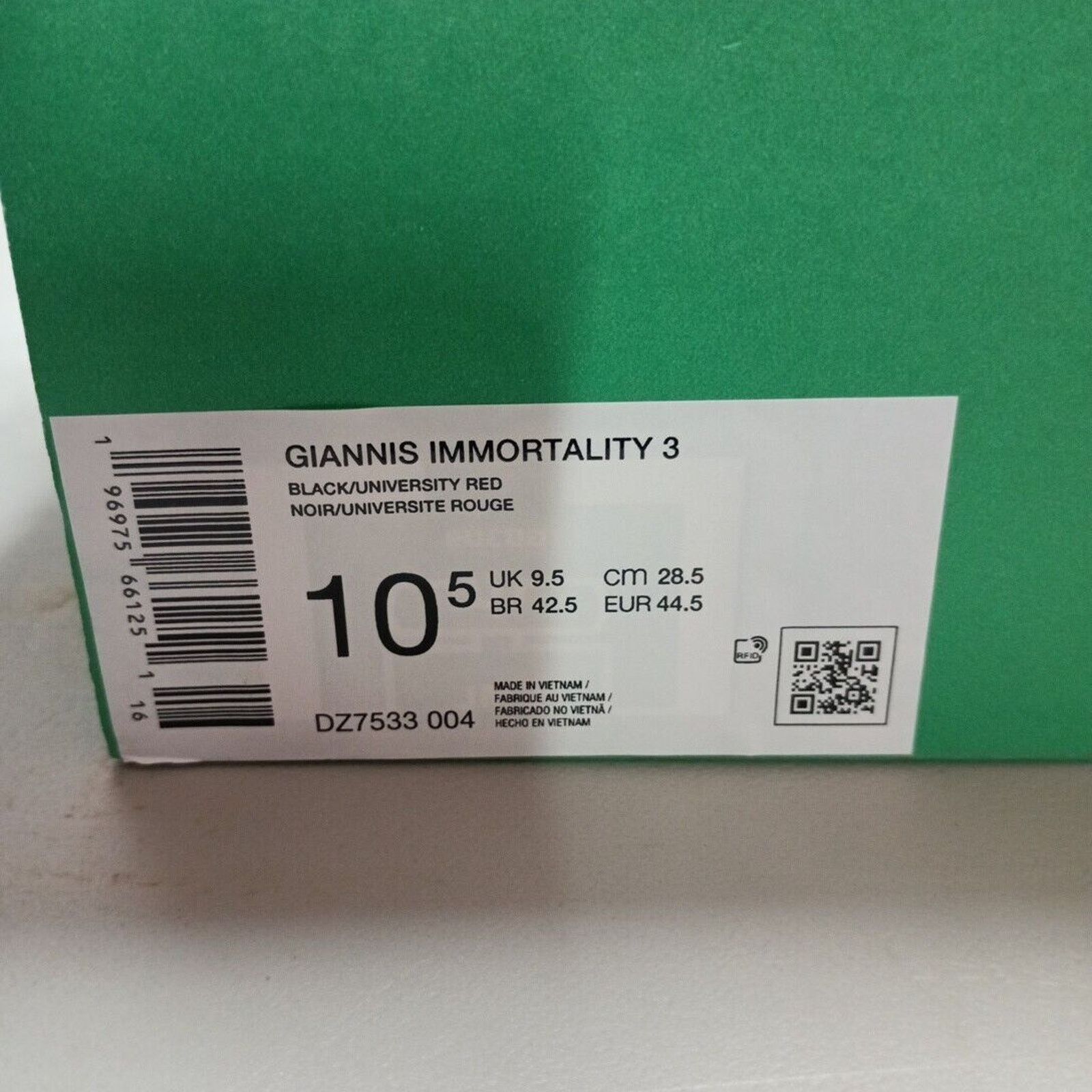 Nike Nike Giannis Immortality 3 Men's 10.5 Black University Red Size US 10.5 / EU 43-44 - 8 Thumbnail