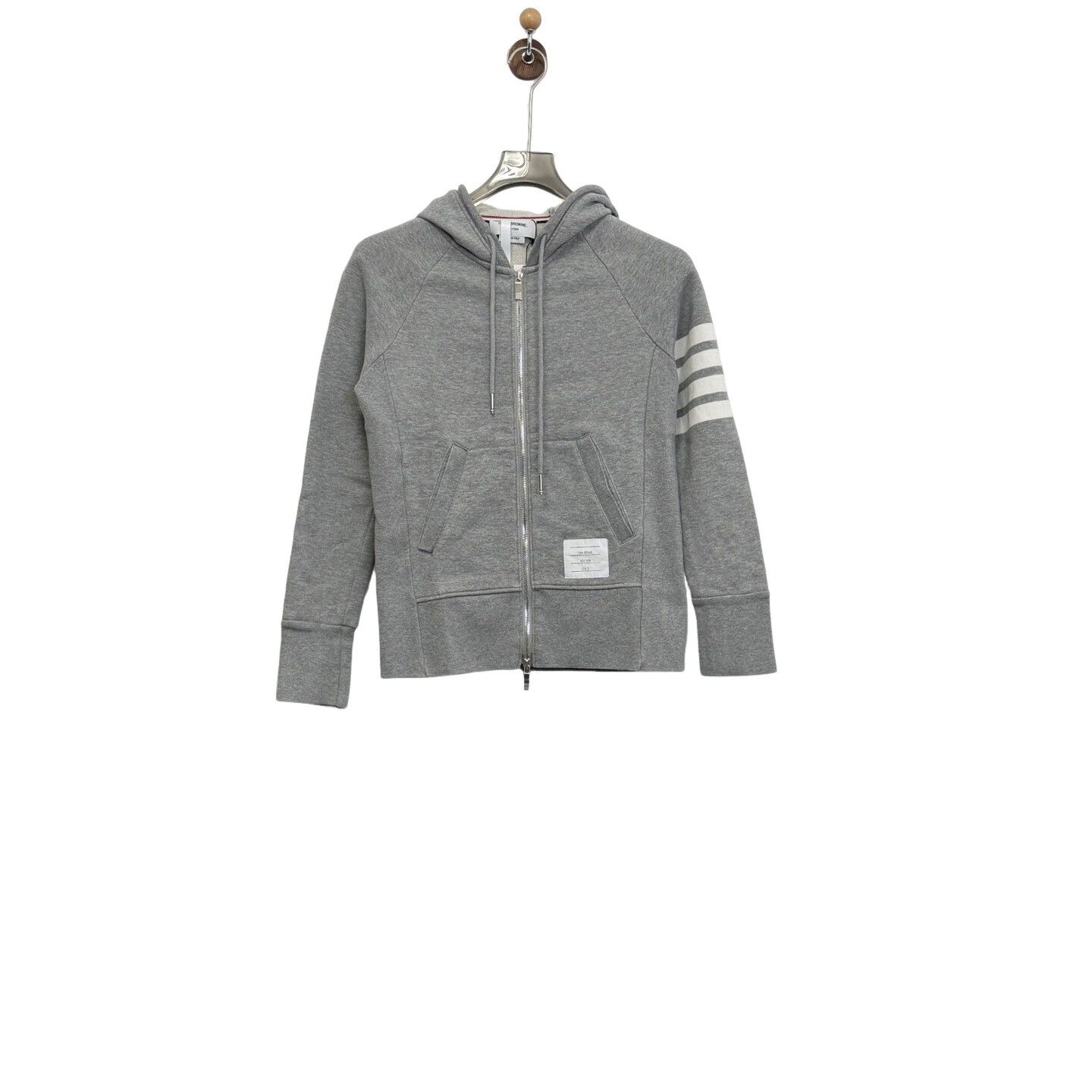 Thom Browne Thom Browne Gray 4-Bar Stripe Zip Hoodie Size 0 Size US XS / EU 42 / 0 - 1 Thumbnail