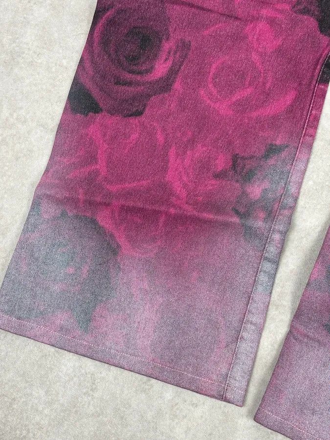 Just Cavalli 2000s Roberto Cavalli Purple Blossum Floral Pants Size US 32 / EU 48 - 11 Thumbnail