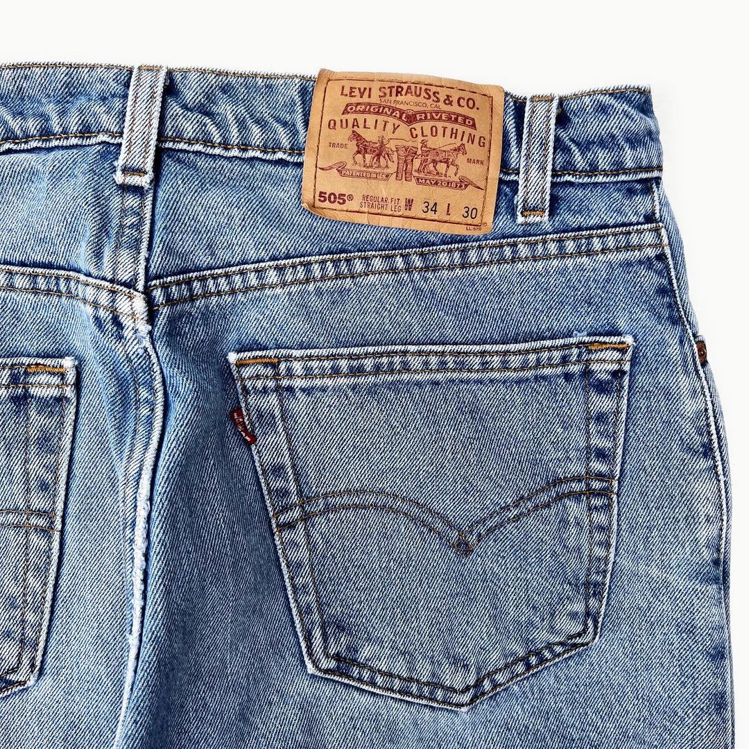 Levi's × Vintage Levi’s 505 1990 90s Vintage W33 Straight Blue Denim Jeans Size US 33 - 5 Thumbnail