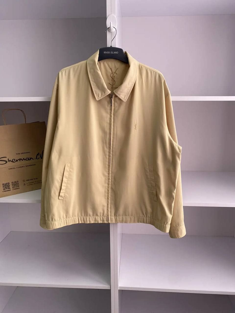 Saint Laurent Paris × Vintage × Yves Saint Laurent Vintage Yves Saint Laurent Logo Bomber Light Jacket Size US M / EU 48-50 / 2 - 4 Thumbnail
