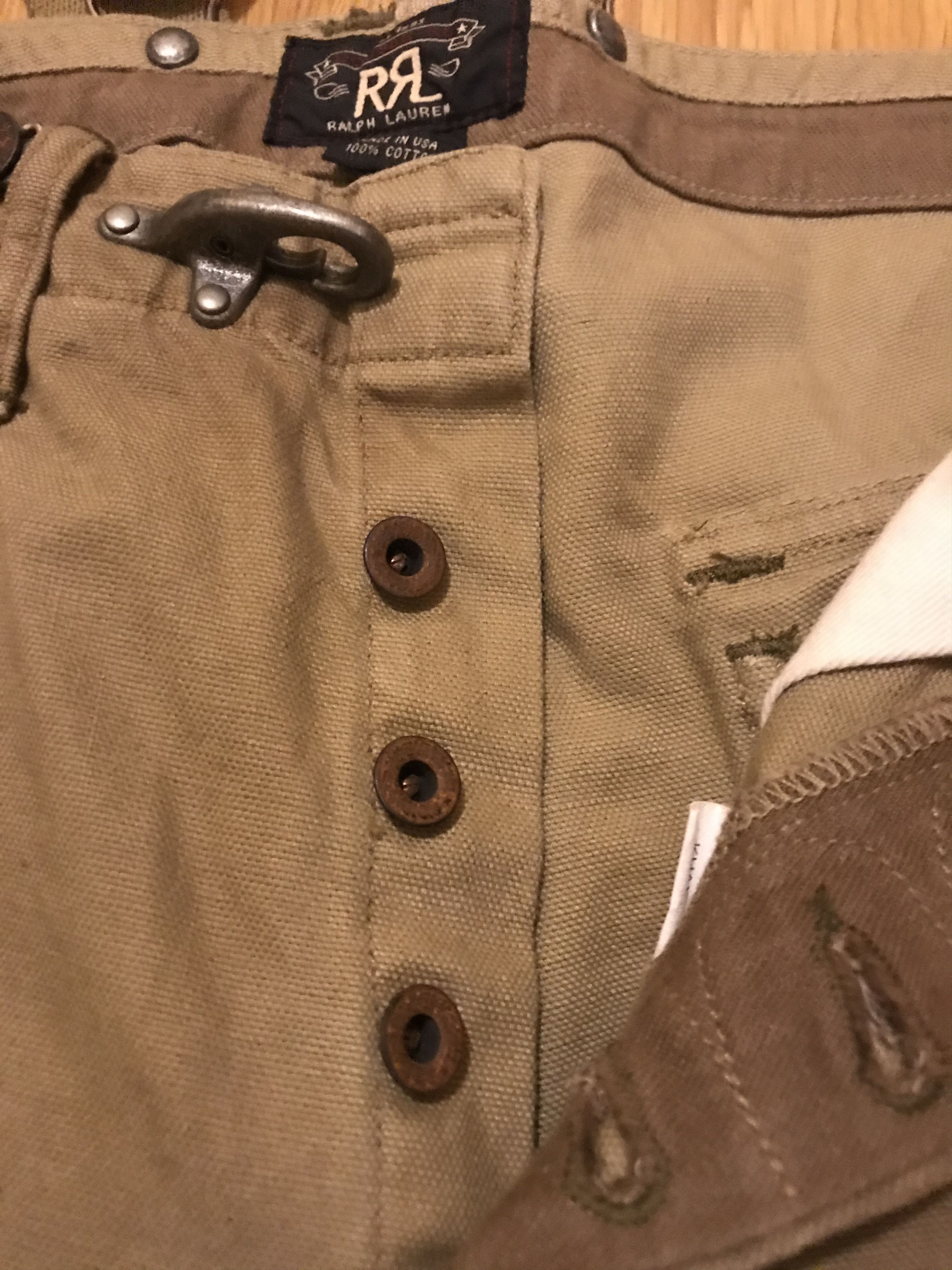 RRL Ralph Lauren RRL Vintage Buckle Front/Button Fly Canvas Western Pants Size US 31 - 4 Thumbnail