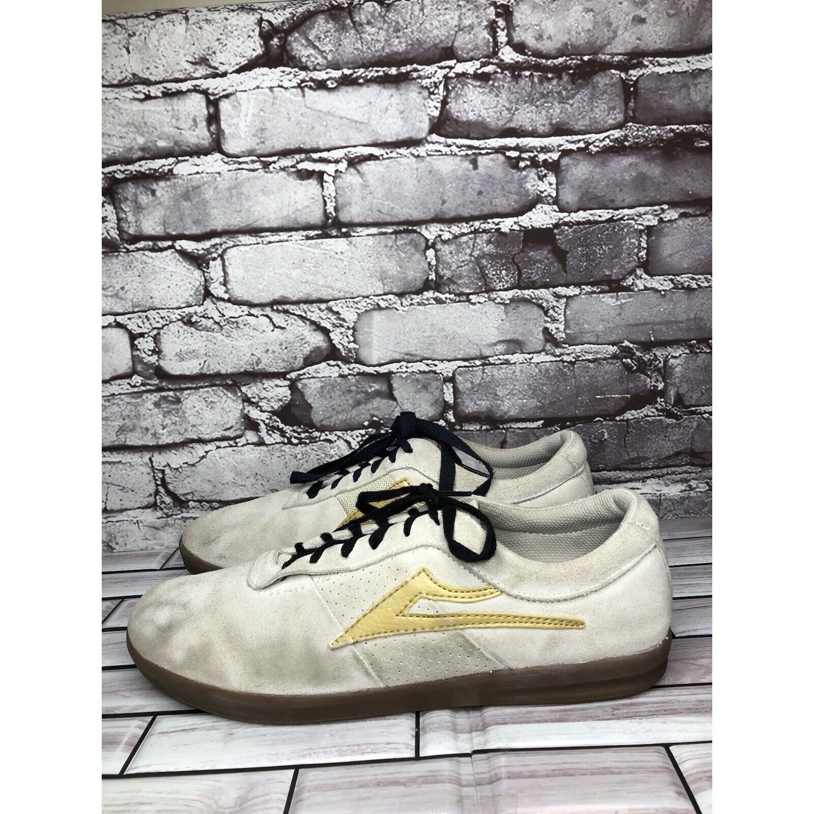 Lakai Lakai Cambridge Beige Suede Blue Tan Fabric Low Lace Up Snea Size US 11 / EU 44 - 17 Thumbnail