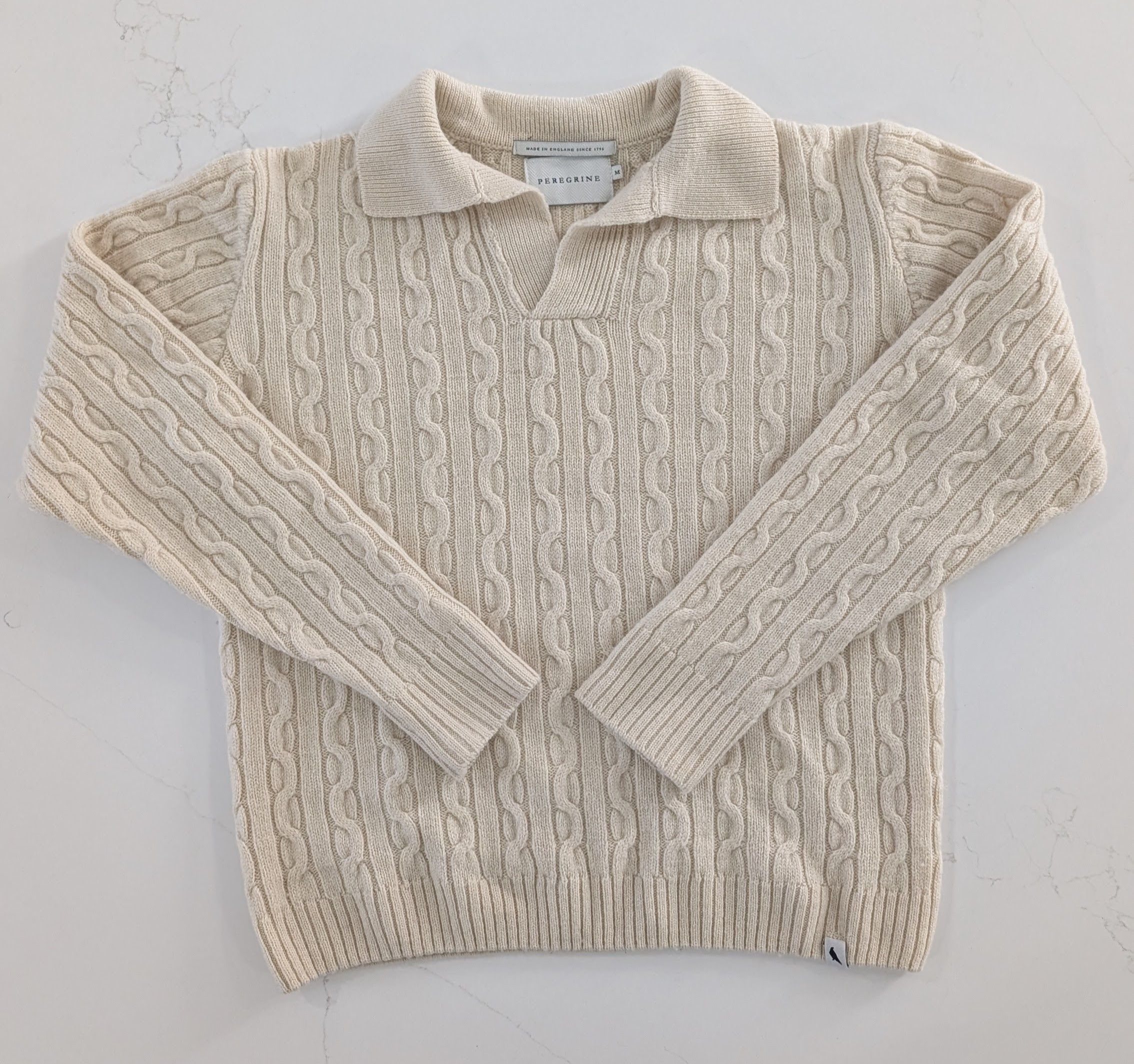 Peregrine Peregrine Elgin Merino Wool Polo Shirt Cream Size M Size US M / EU 48-50 / 2 - 1 Thumbnail