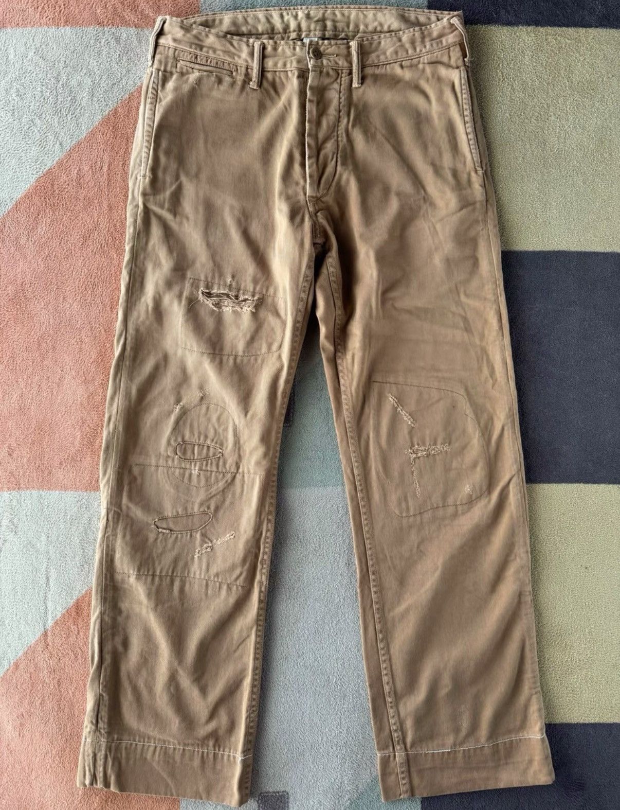 RRL Ralph Lauren RRL Ralph Lauren Patchwork Distressed Pants K22 Size US 31 - 1 Thumbnail