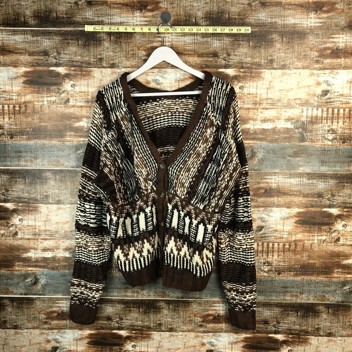 Japanese Brand Japan vintage Brown Cardigan Knitwear #A1584 Size US M / EU 48-50 / 2 - 1 Thumbnail