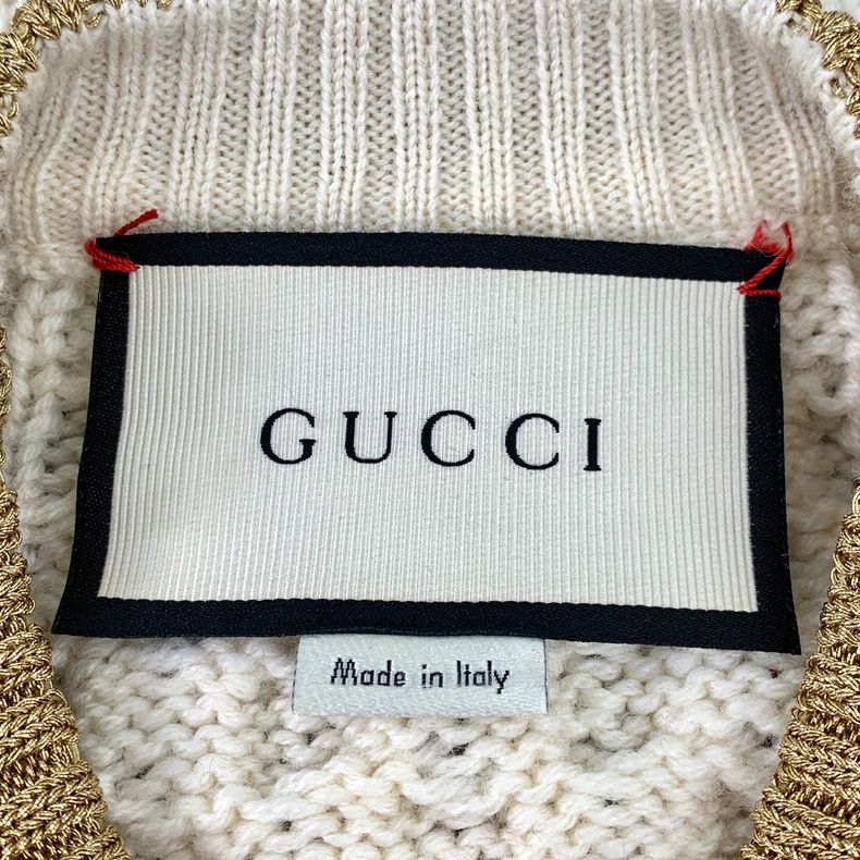 Gucci Gucci Color-blocked striped pearl buckled wool round-neck l Size US XS / EU 42 / 0 - 6 Thumbnail