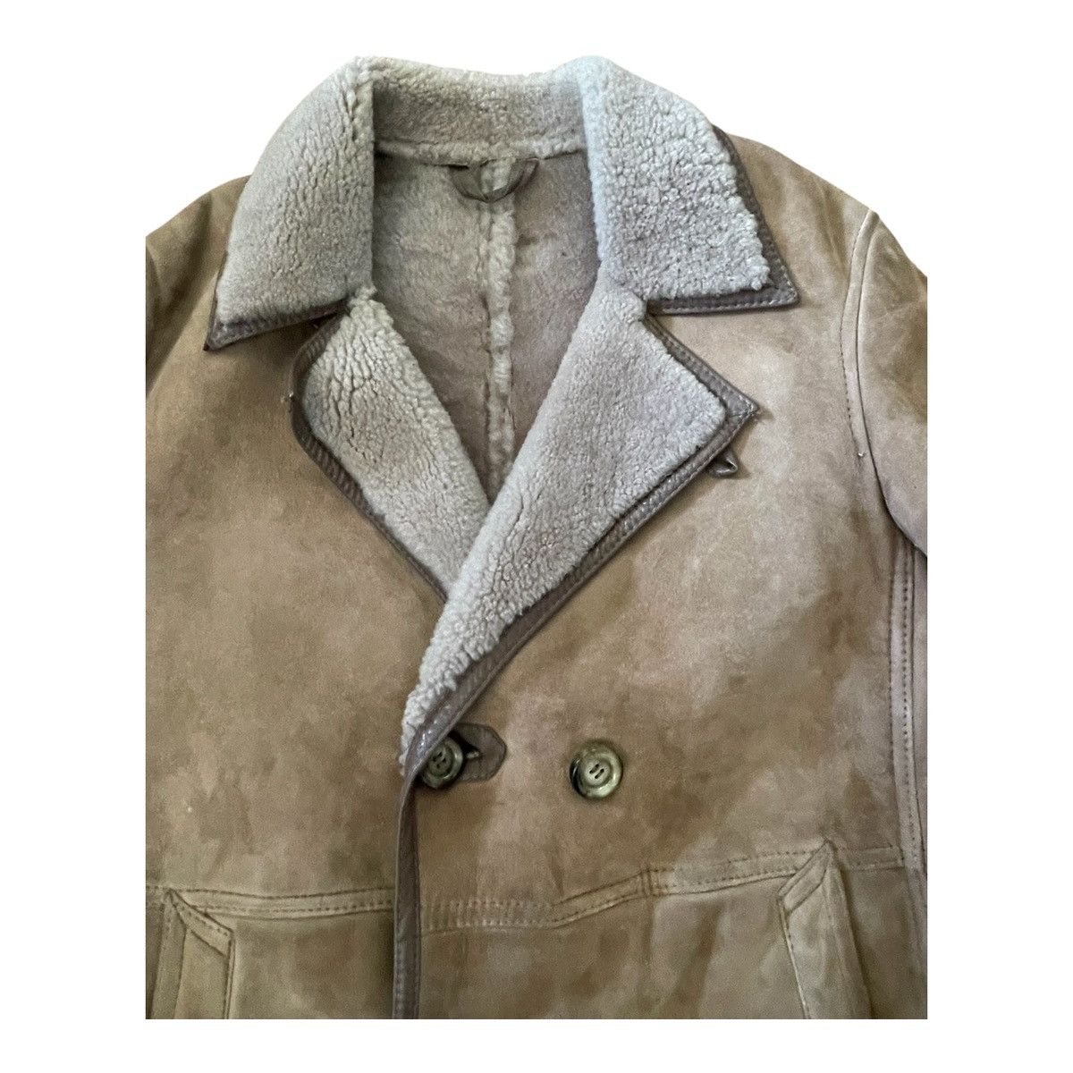 Other Vtg 70s Men's Shearling Double Breasted Coat Lapel Collar Size US M / EU 48-50 / 2 - 8 Thumbnail